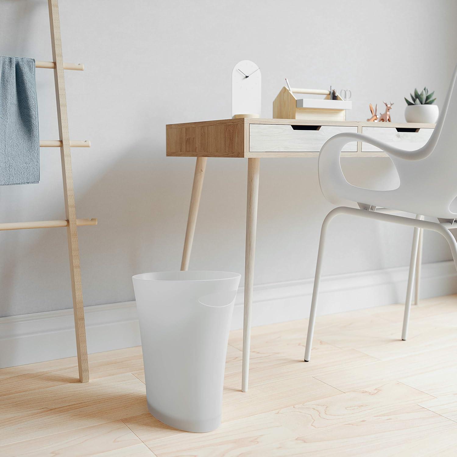image:imageUmbra Skinny Sleek amp Stylish Bathroom Trash Can Small Garbage Can Wastebasket for Narrow Spaces at Home or Office 2 Gallon Capacity BronzeMetallicwhite