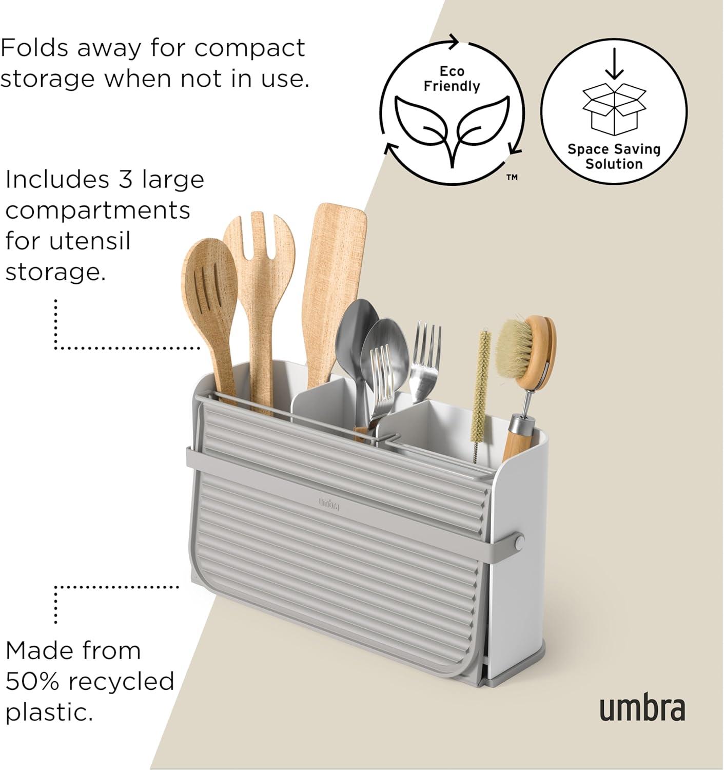 image:imageUmbra Sling Compact Dish Rack for Drying Dishes Cutlery and More Folds Away for Compact Storage