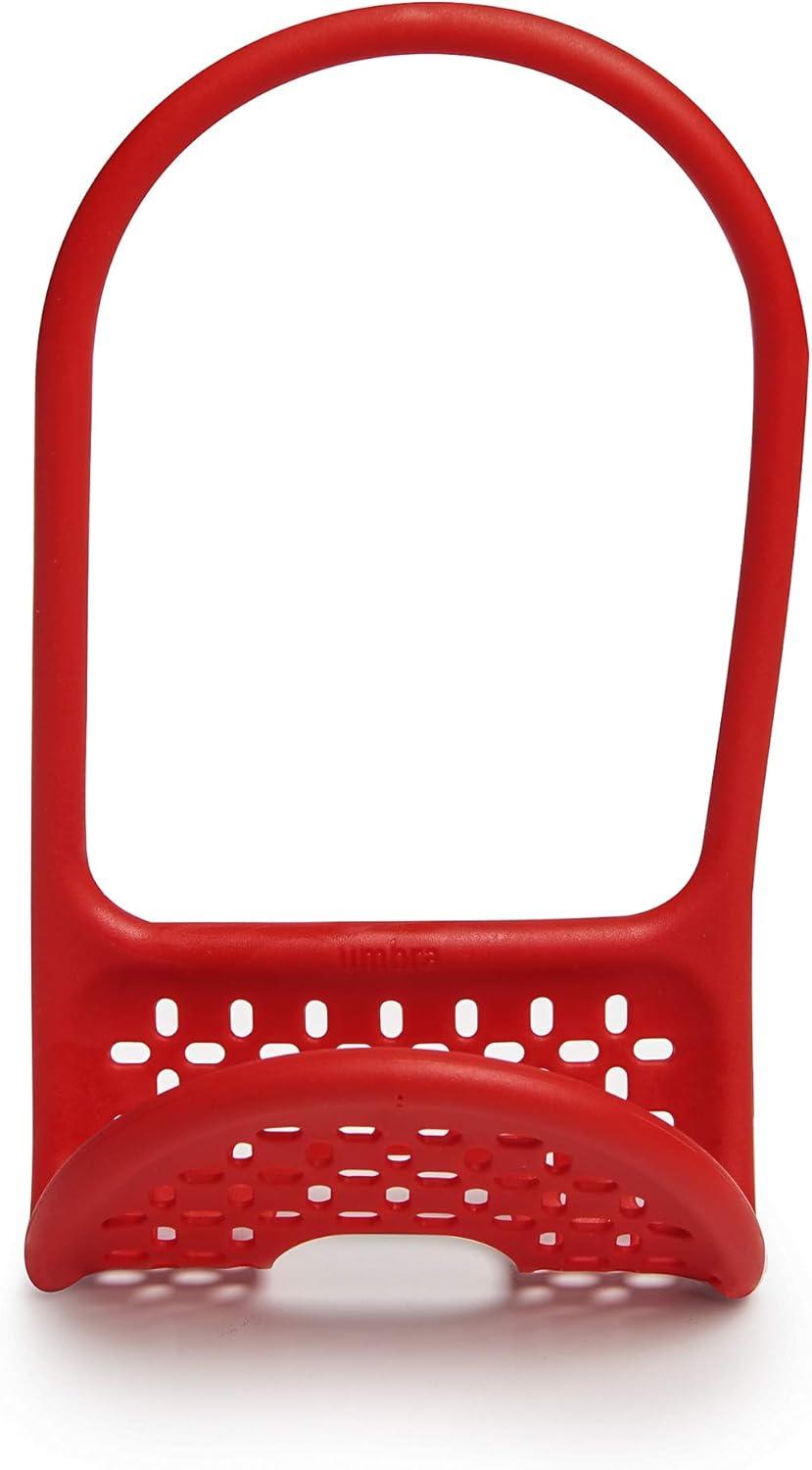 image:imageUmbra Sling Flexible Sponge Holder for Kitchen Sink Customizable NonSlip Caddy Organizer Also Holds Dish Scrub Brush or Dishcloth Red