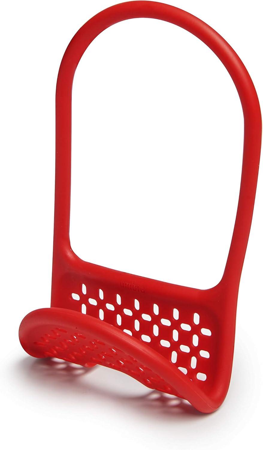 image:imageUmbra Sling Flexible Sponge Holder for Kitchen Sink Customizable NonSlip Caddy Organizer Also Holds Dish Scrub Brush or Dishcloth Red