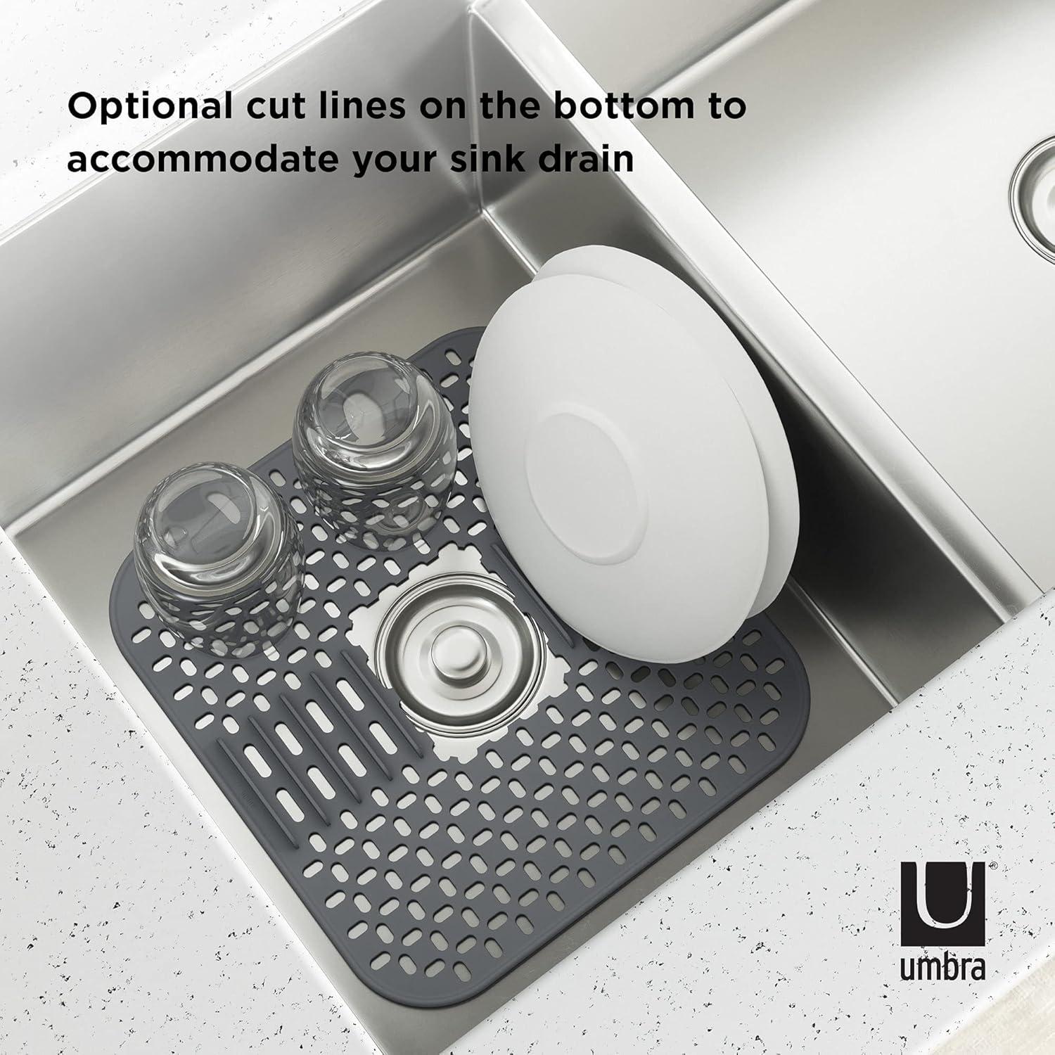 image:imageUmbra Sling Flexible Sponge Holder for Kitchen Sink Large Mat CharcoalCharcoal