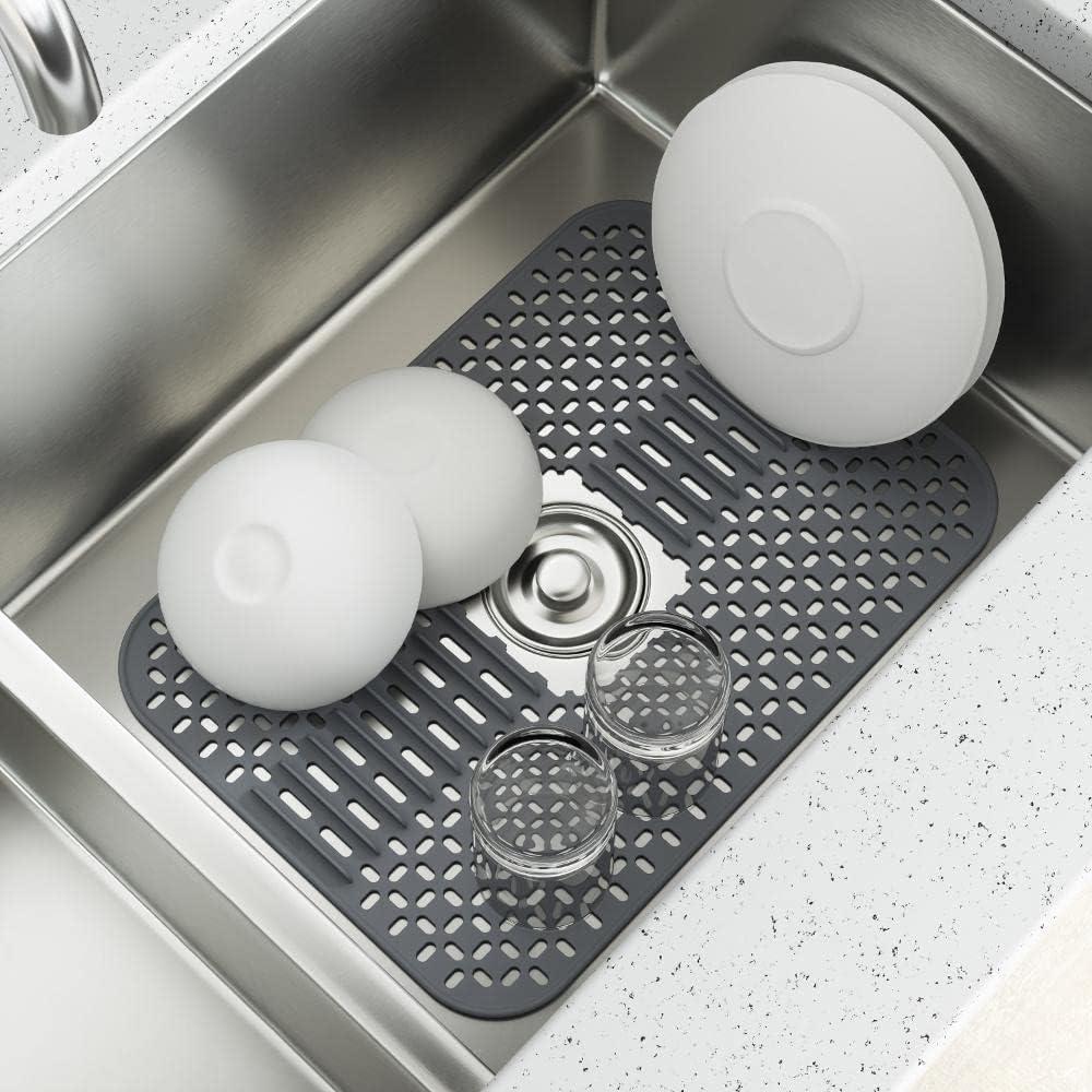 image:imageUmbra Sling Flexible Sponge Holder for Kitchen Sink Large Mat CharcoalCharcoal