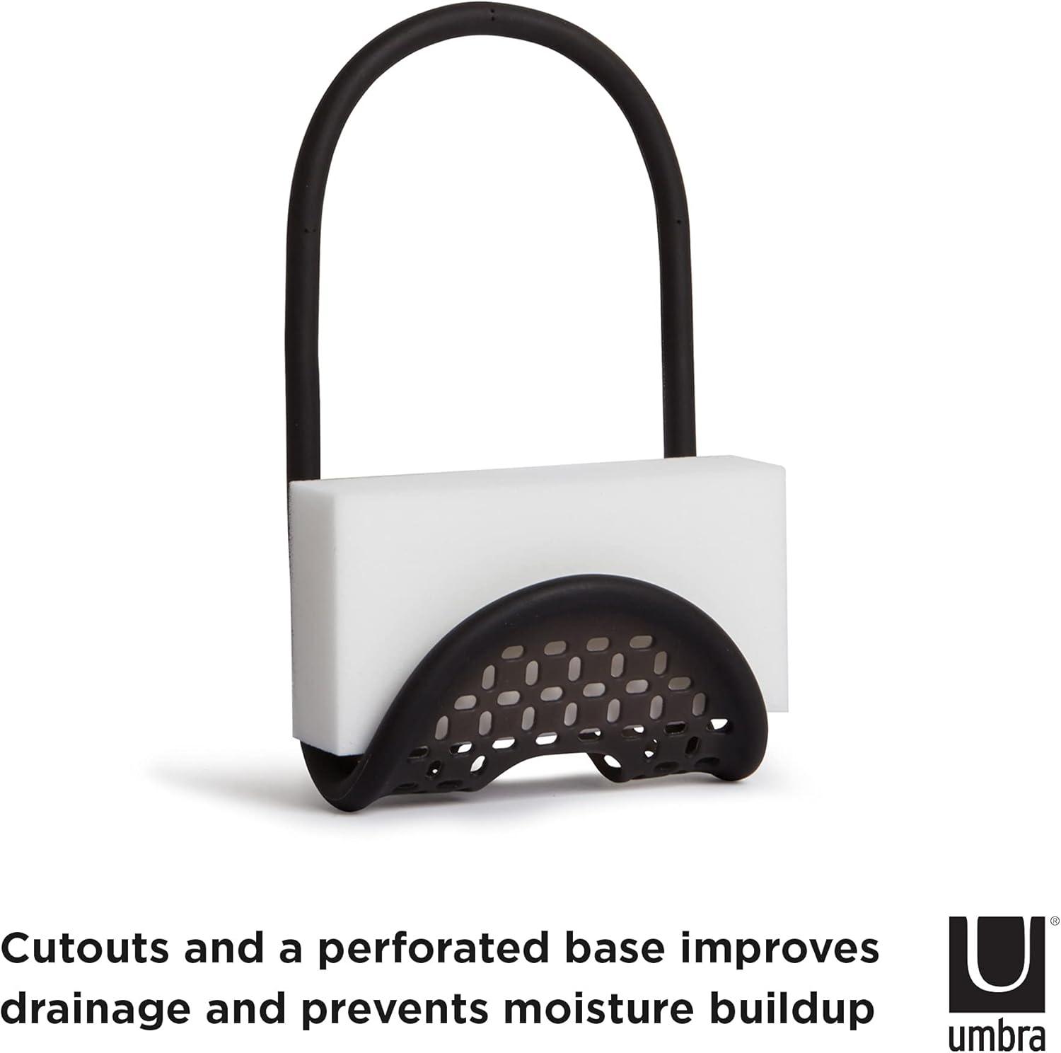 image:imageUmbra Sling Kitchen Sink Caddy Sponge Holder Hangs Over Faucet or Divider Single BlackBlack