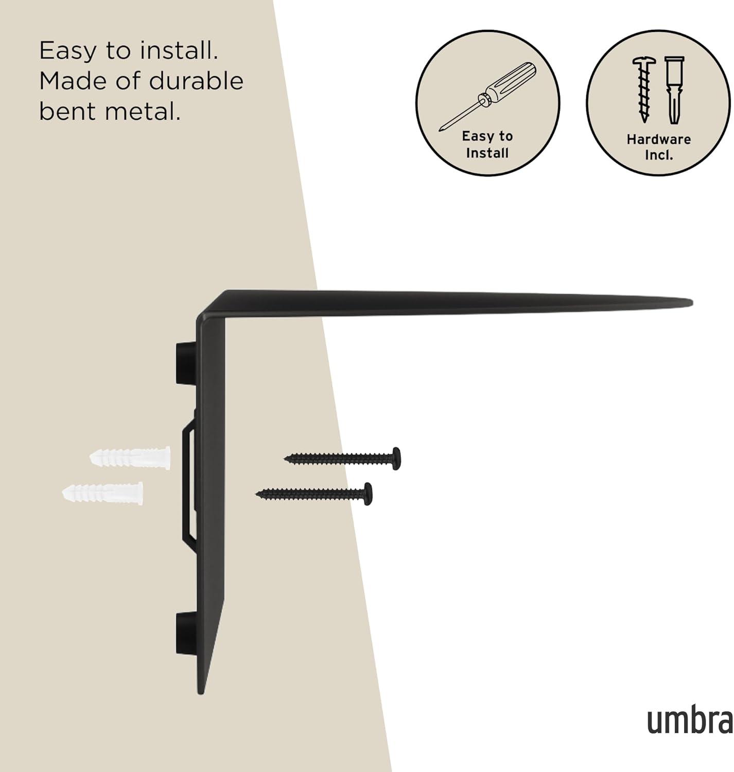 image:imageUmbra Solis Decorative Floating Shelf Set of 4 WallMount Shelves to Display Small Objects and Artwork BlackBlack