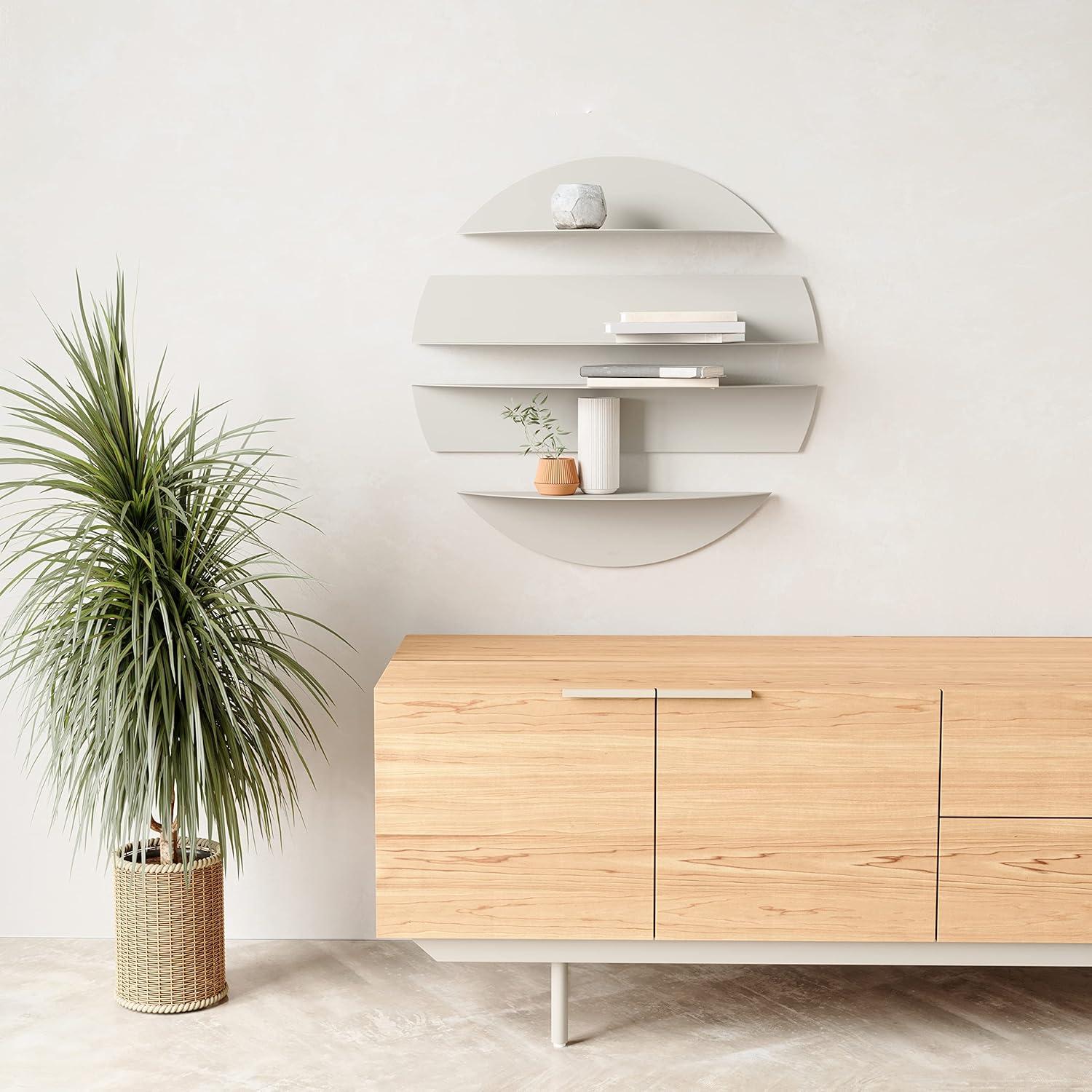 image:imageUmbra Solis Decorative Floating Shelf Set of 4 WallMount Shelves to Display Small Objects and Artwork BlackStone