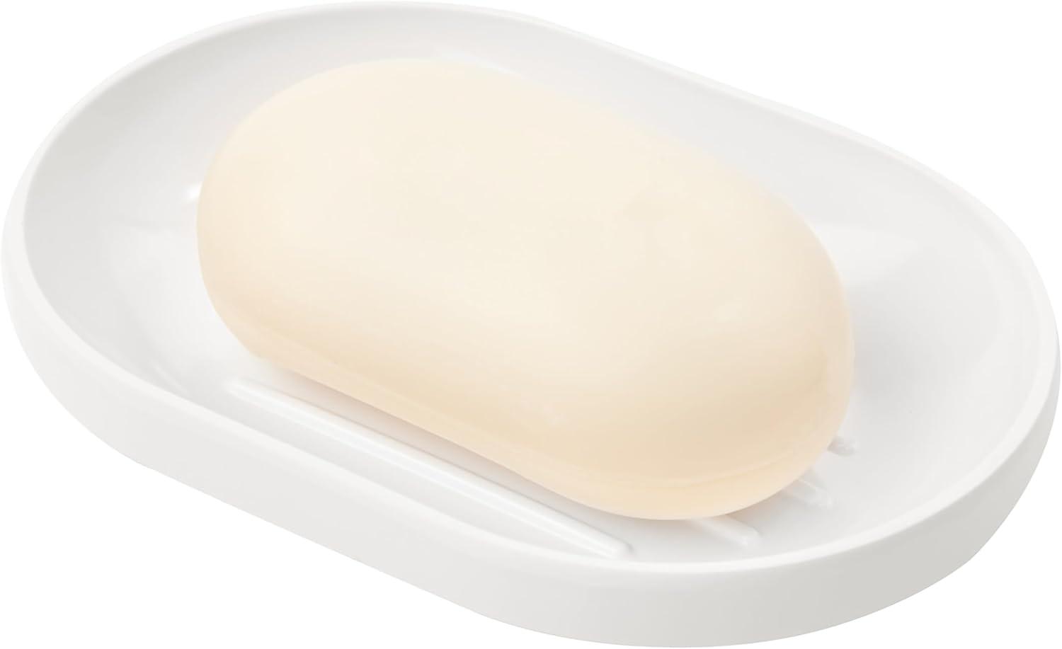 image:imageUmbra Step Dish for BathroomContemporary Practical Molded Oval Soap Bar Holder for Bath SinkNicely Fits Into Amenity TrayEasy to Clean Highly Durable WhiteSoap Dish