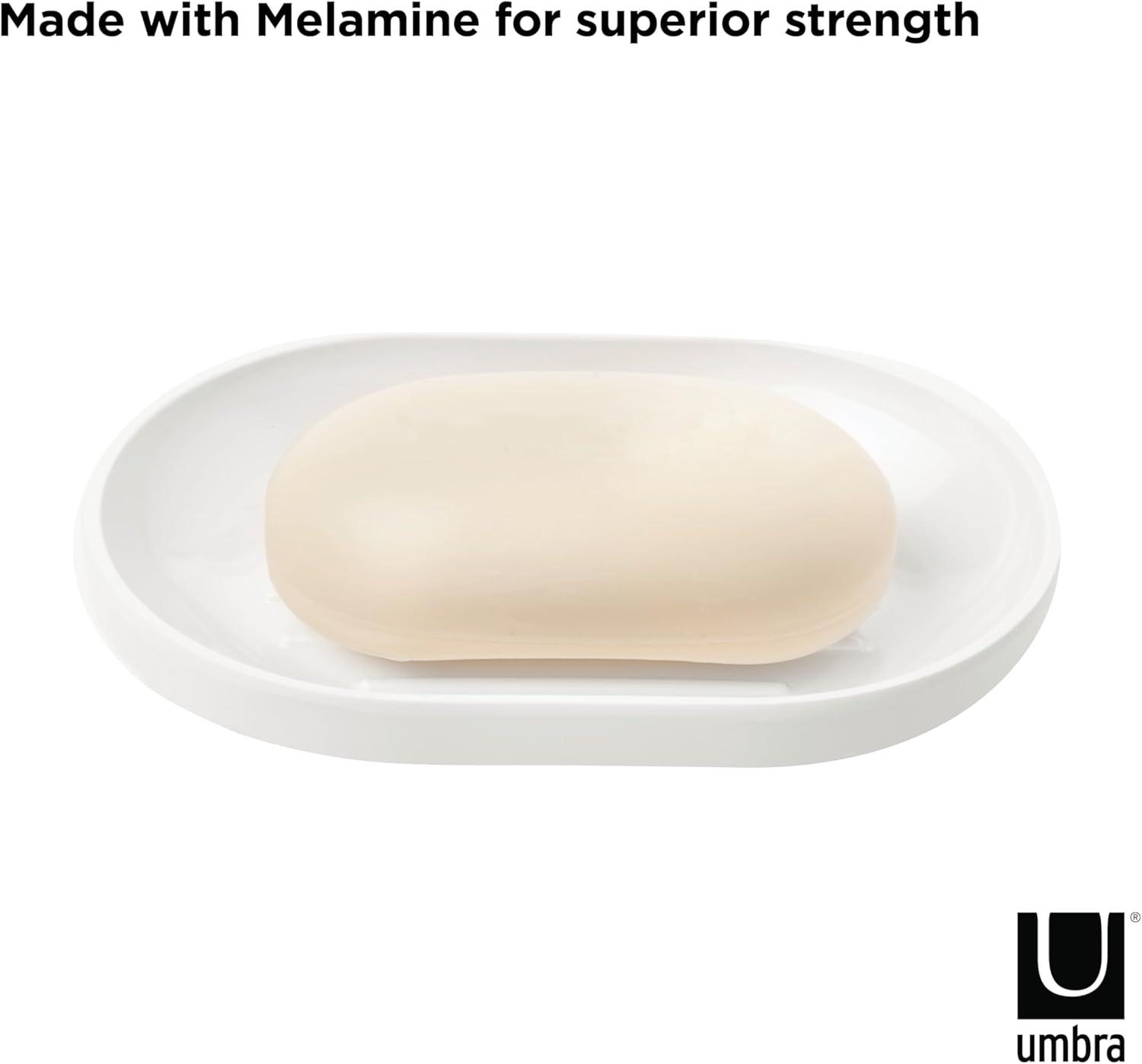 image:imageUmbra Step Dish for BathroomContemporary Practical Molded Oval Soap Bar Holder for Bath SinkNicely Fits Into Amenity TrayEasy to Clean Highly Durable WhiteSoap Dish