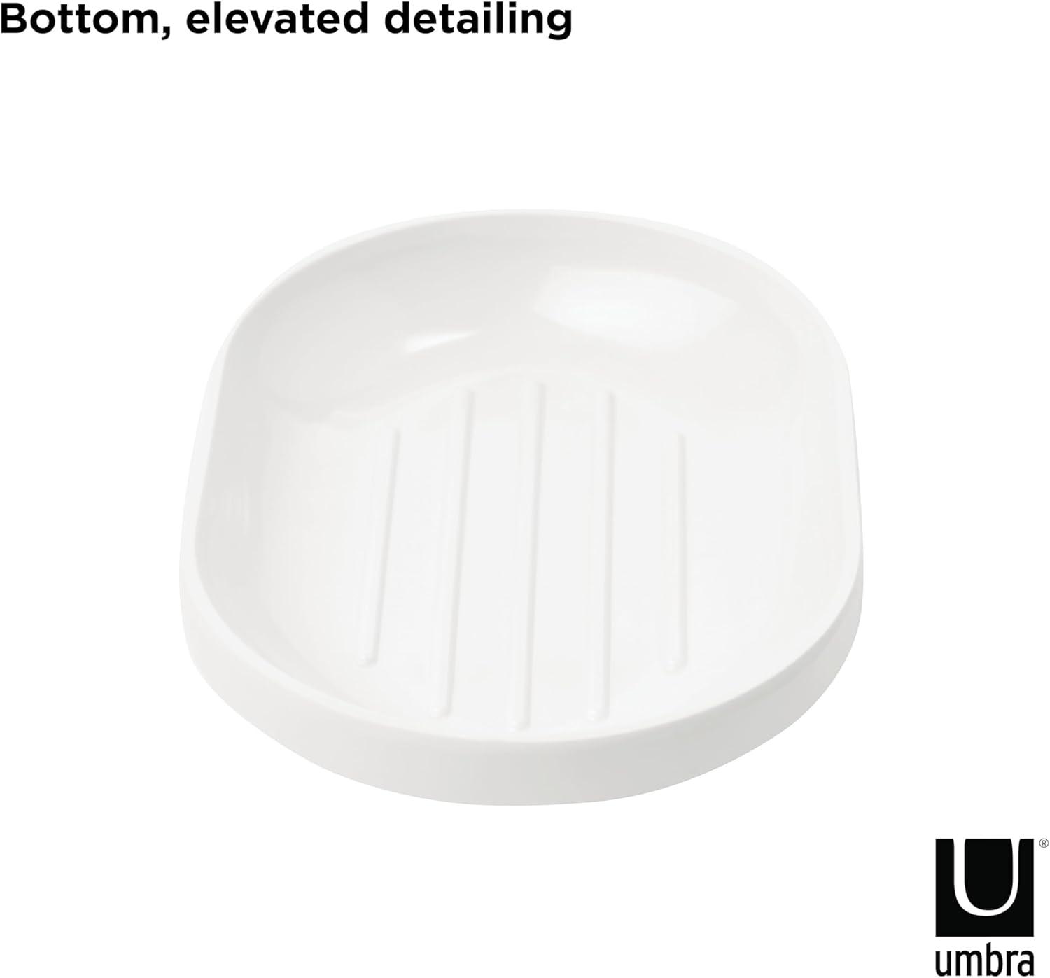 image:imageUmbra Step Dish for BathroomContemporary Practical Molded Oval Soap Bar Holder for Bath SinkNicely Fits Into Amenity TrayEasy to Clean Highly Durable WhiteSoap Dish