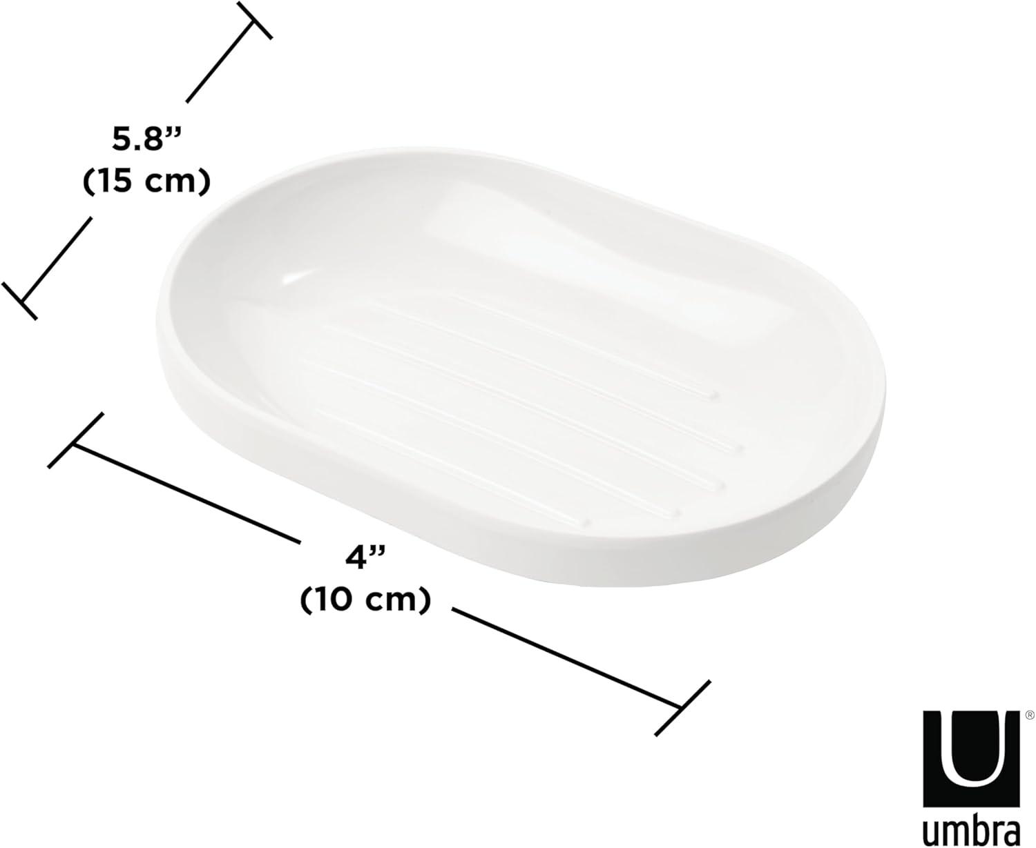 image:imageUmbra Step Dish for BathroomContemporary Practical Molded Oval Soap Bar Holder for Bath SinkNicely Fits Into Amenity TrayEasy to Clean Highly Durable WhiteSoap Dish