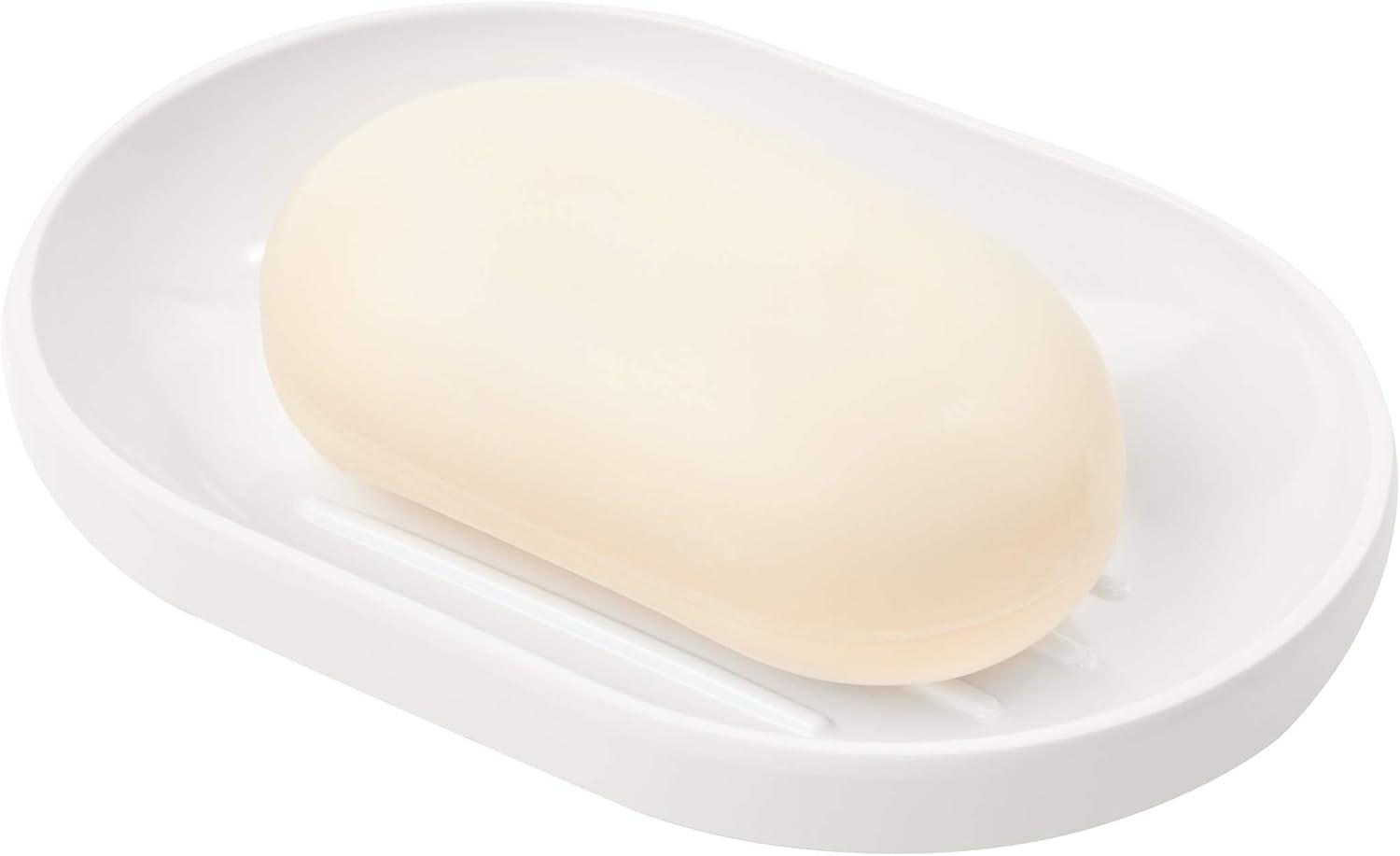 image:imageUmbra Step Dish for BathroomContemporary Practical Molded Oval Soap Bar Holder for Bath SinkNicely Fits Into Amenity TrayEasy to Clean Highly Durable WhiteSoap Dish