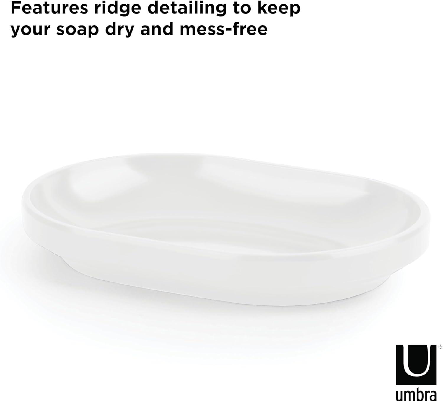 image:imageUmbra Step Dish for BathroomContemporary Practical Molded Oval Soap Bar Holder for Bath SinkNicely Fits Into Amenity TrayEasy to Clean Highly Durable WhiteSoap Dish