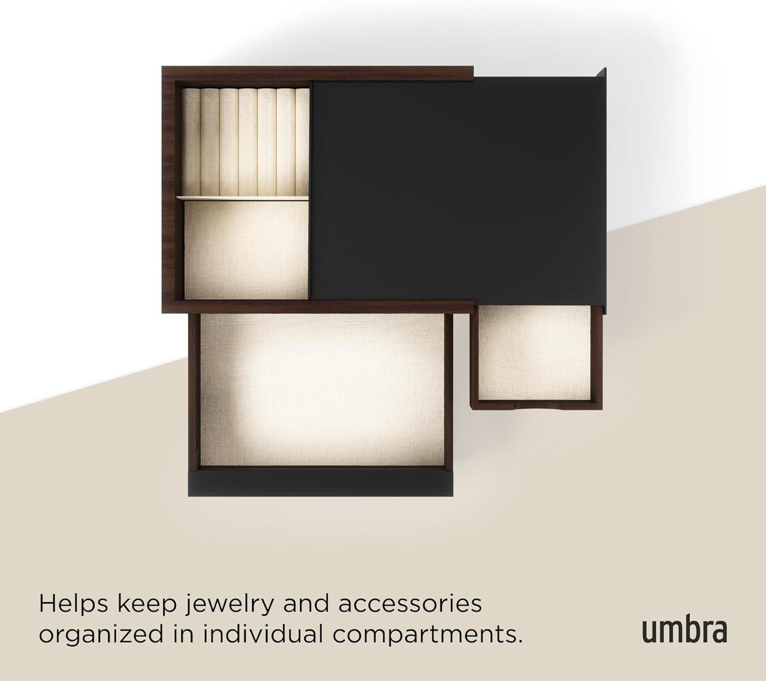 image:imageUmbra Stowit Jewelry Box Modern Keepsake Storage Organizer with Hidden Compartment Drawers for Ring Bracelet Watch Necklace Earrings and Accessories BlackWalnutBlackWalnut