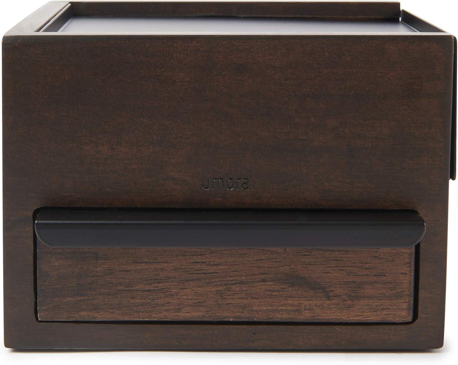 image:imageUmbra Stowit Jewelry Box Modern Keepsake Storage Organizer with Hidden Compartment Drawers for Ring Bracelet Watch Necklace Earrings and Accessories BlackWalnutBlackWalnut