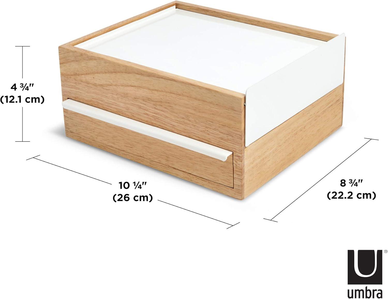 image:imageUmbra Stowit Jewelry Box Modern Keepsake Storage Organizer with Hidden Compartment Drawers for Ring Bracelet Watch Necklace Earrings and Accessories BlackWalnutWhiteNatural