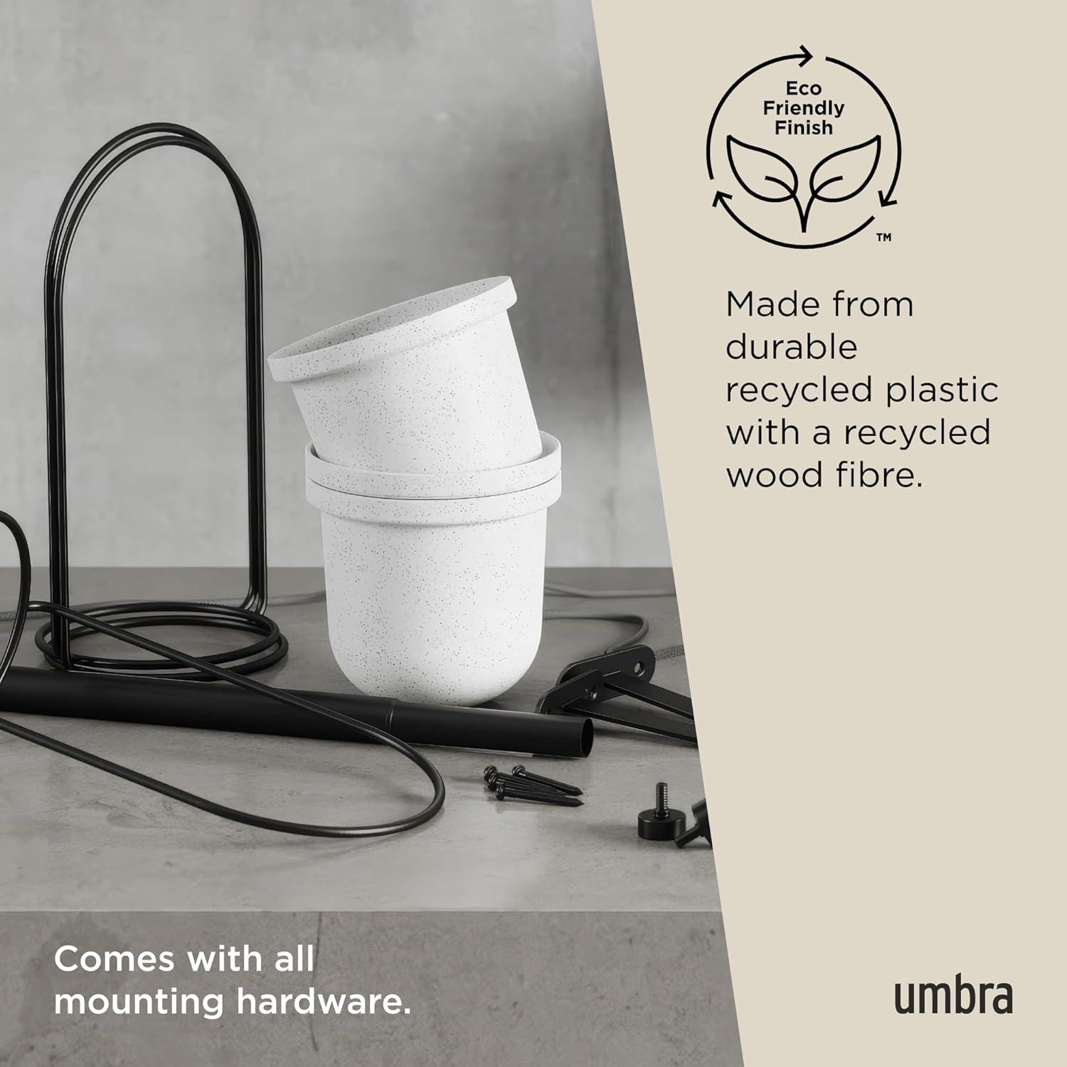 image:imageUmbra Triflora Hanging Planter for Window Indoor Herb Garden Set of 3 WhiteBlackWhiteBlack