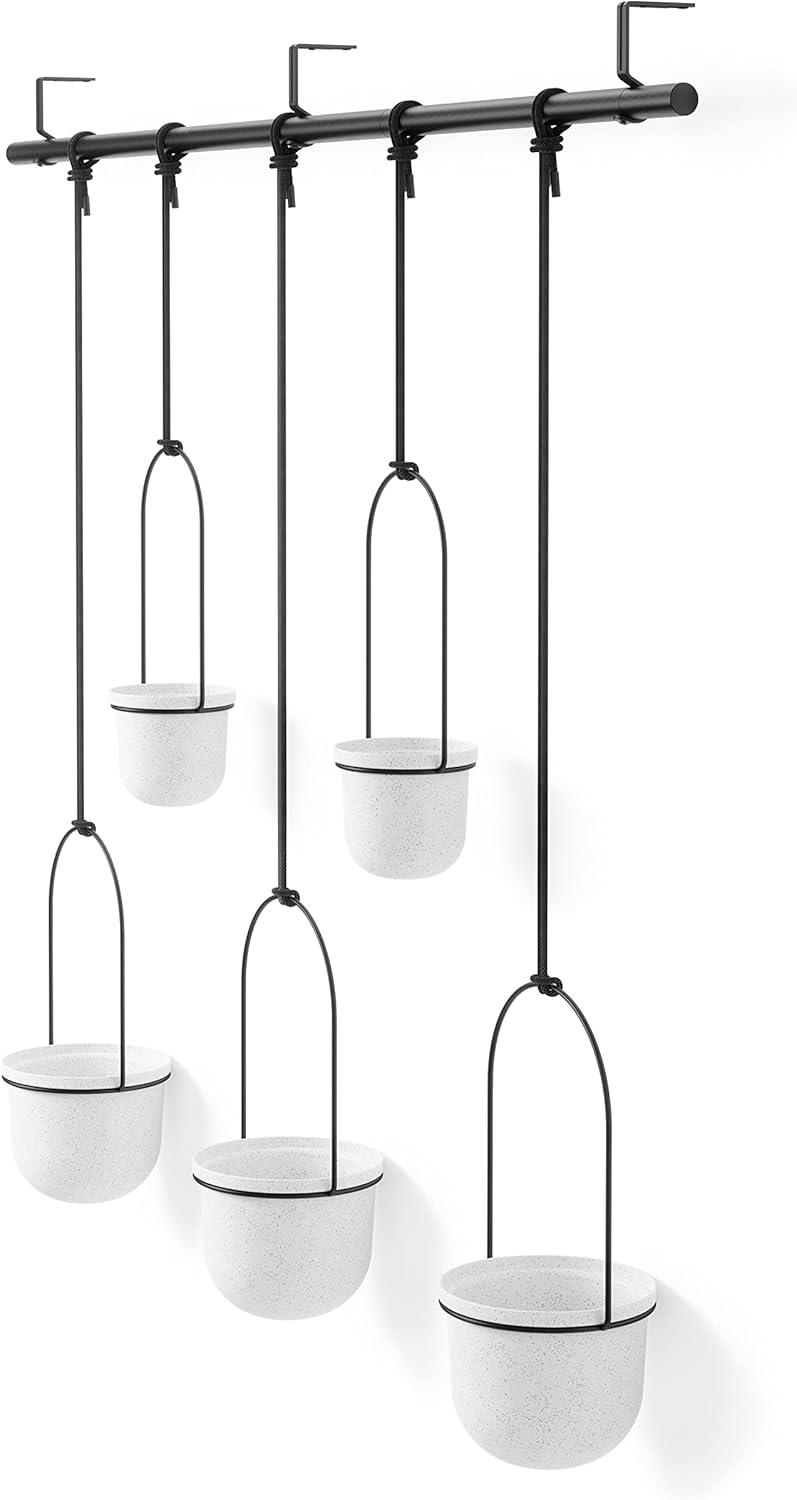 image:imageUmbra Triflora Hanging Planter for Window Indoor Herb Garden Set of 3 WhiteBrassWhiteBlack