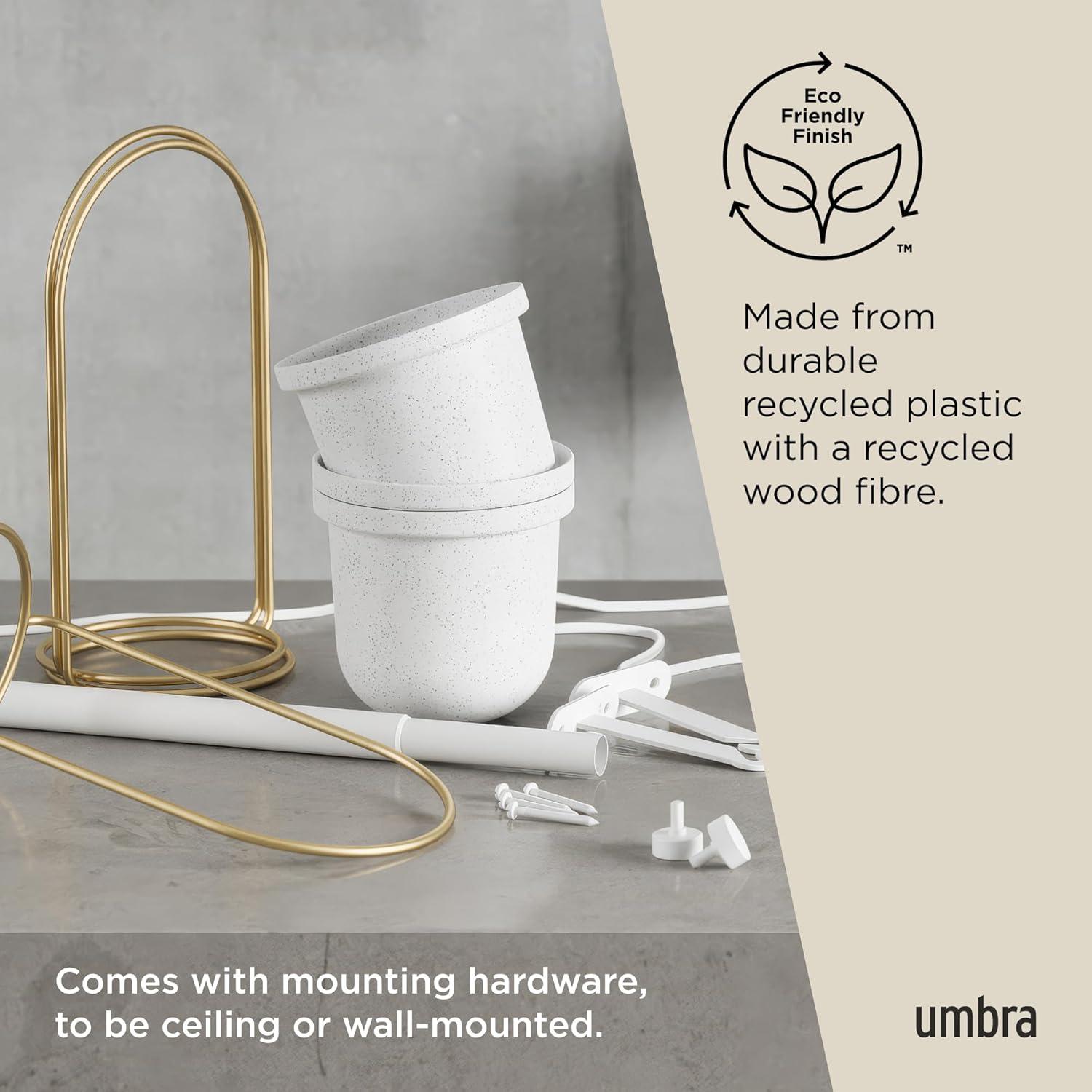 image:imageUmbra Triflora Hanging Planter for Window Indoor Herb Garden Set of 3 WhiteBrassWhiteBrass