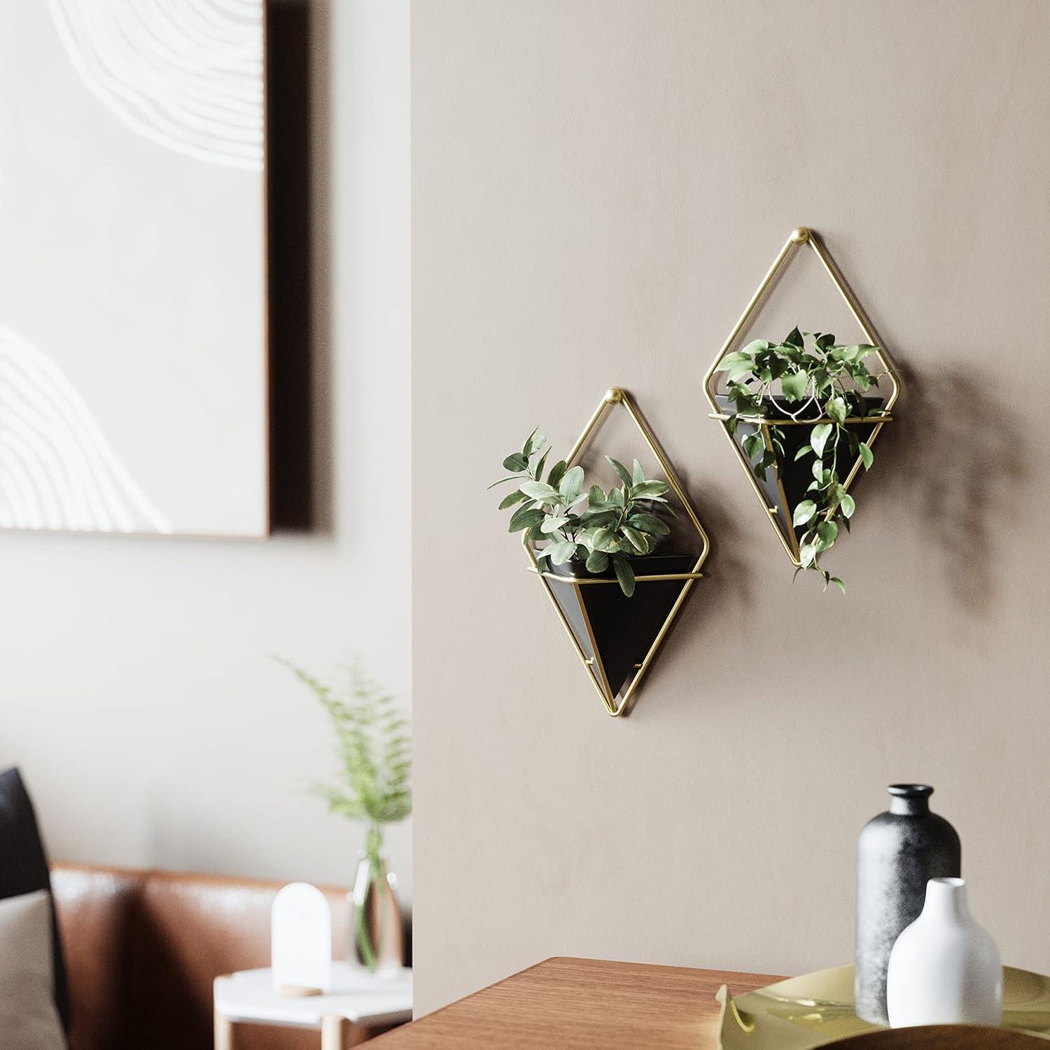 image:imageUmbra Trigg Hanging Planter Vase Wall Decor Pot and Container for Succulents Cactus Faux Plants and More Large GreyCopperBlackBrass