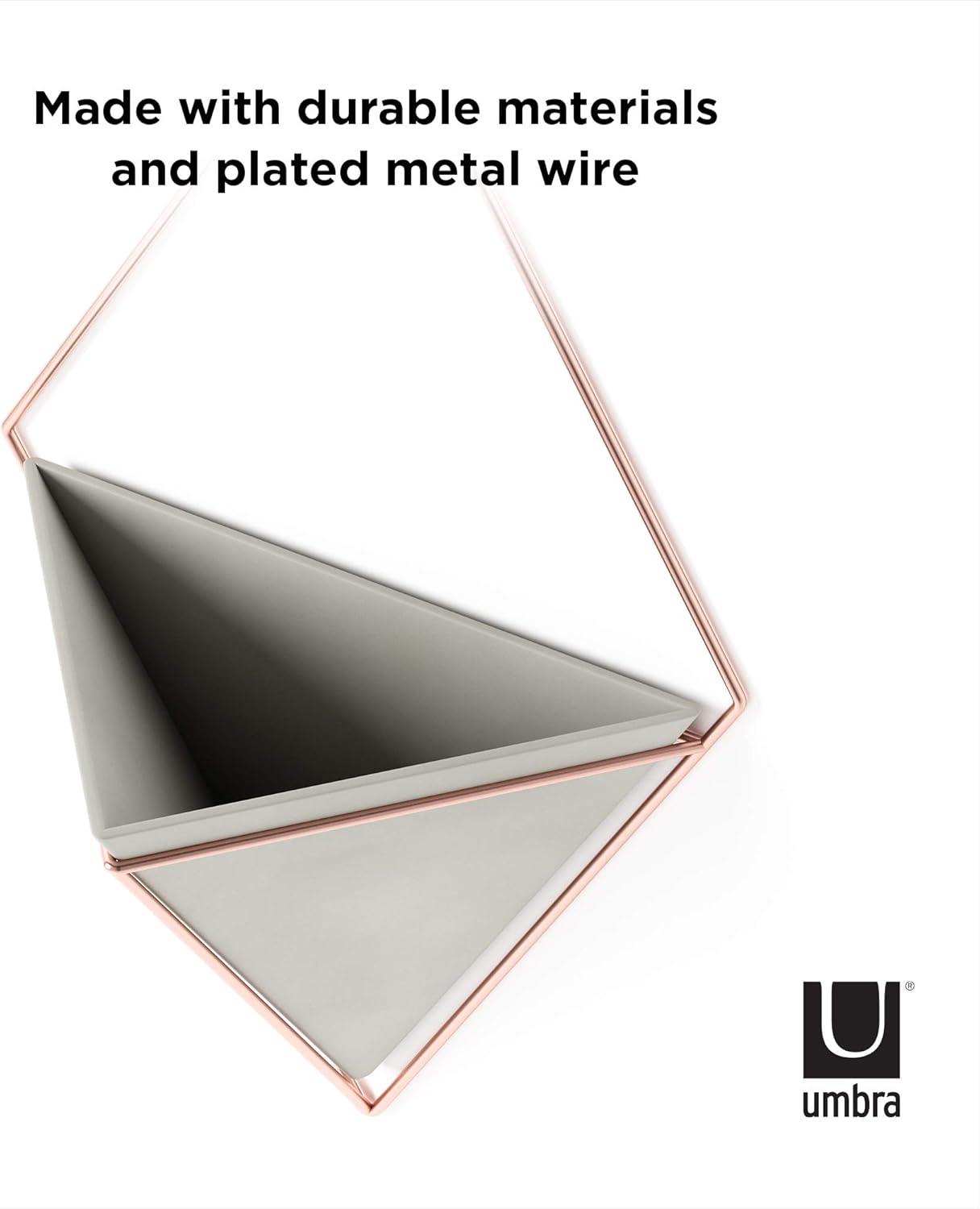 image:imageUmbra Trigg Hanging Planter Vase Wall Decor Pot and Container for Succulents Cactus Faux Plants and More Large GreyCopperGreyCopper