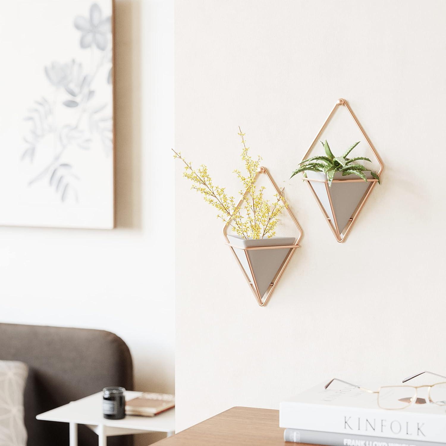 image:imageUmbra Trigg Hanging Planter Vase Wall Decor Pot and Container for Succulents Cactus Faux Plants and More Large GreyCopperGreyCopper