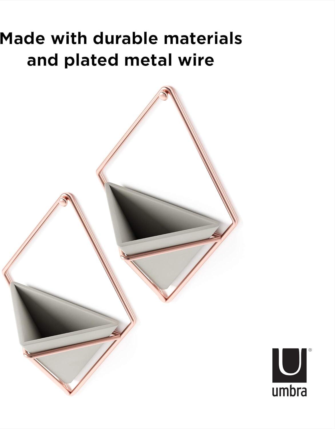 image:imageUmbra Trigg Hanging Planter Vase Wall Decor Pot and Container for Succulents Cactus Faux Plants and More Large GreyCopperGreyCopper