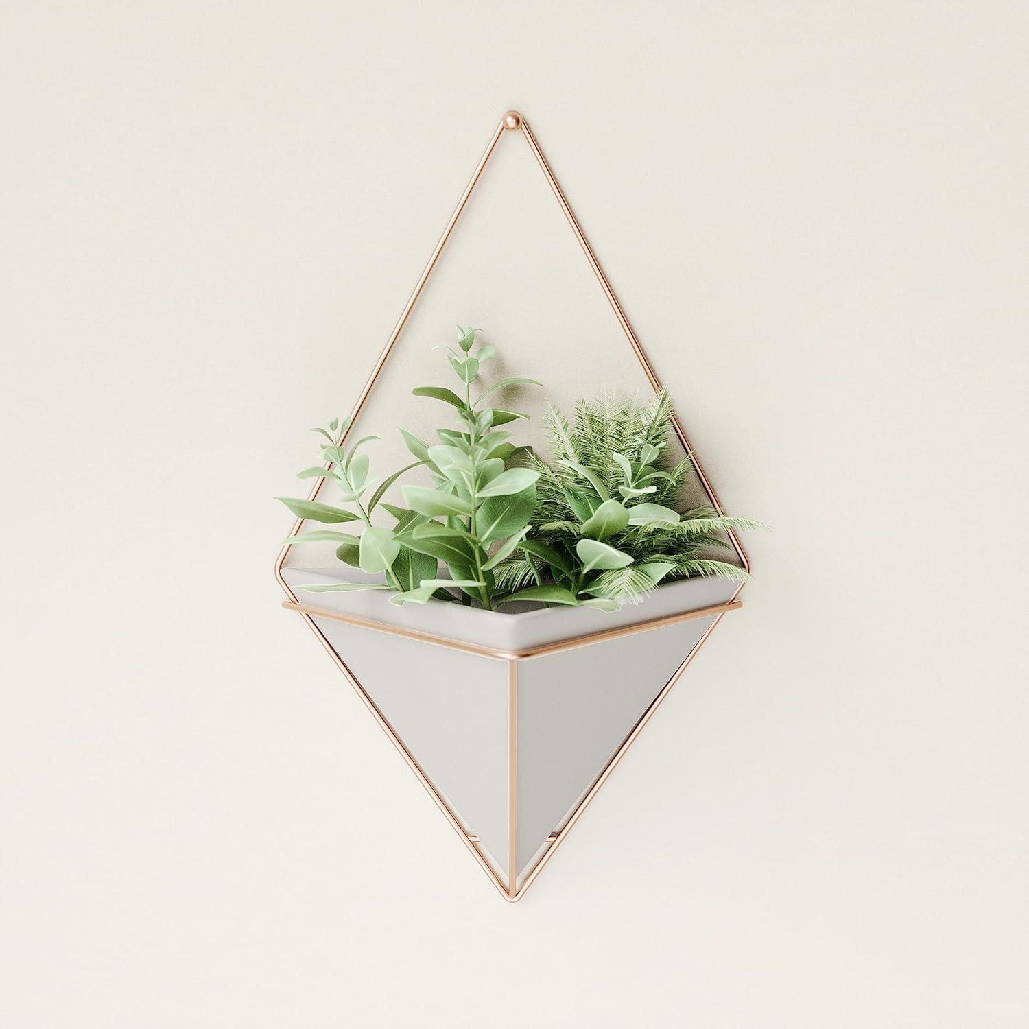 image:imageUmbra Trigg Hanging Planter Vase Wall Decor Pot and Container for Succulents Cactus Faux Plants and More Large GreyCopperGreyCopper