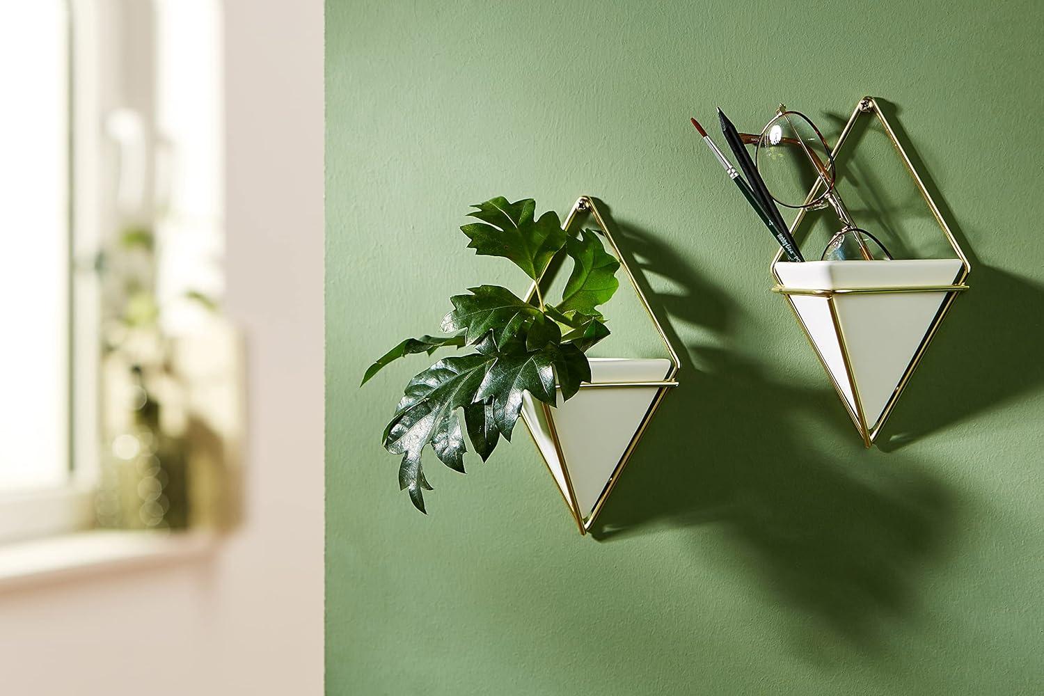 image:imageUmbra Trigg Hanging Planter Vase Wall Decor Pot and Container for Succulents Cactus Faux Plants and More Large GreyCopperWhiteBrass