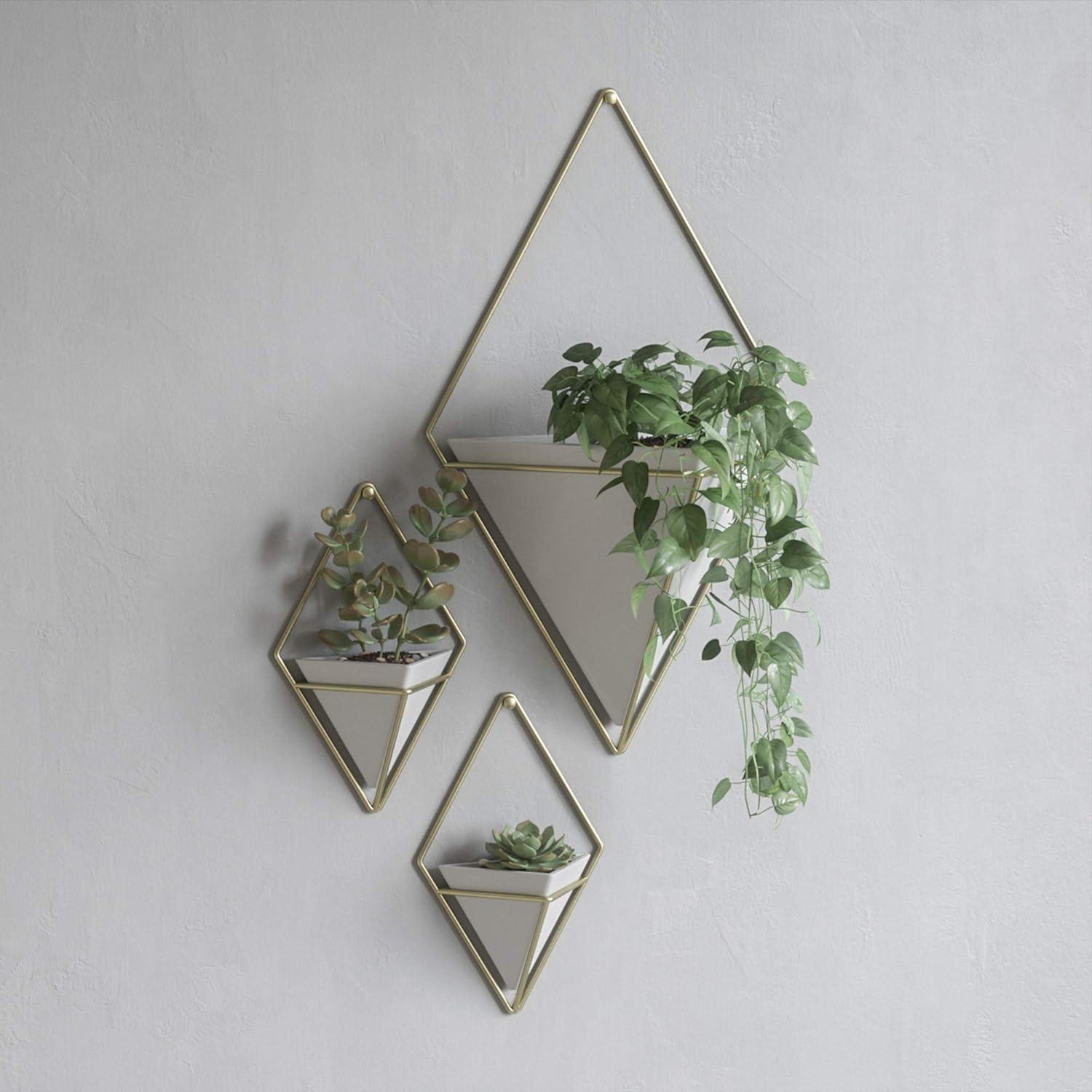 image:imageUmbra Trigg Hanging Planter Vase Wall Decor Pot and Container for Succulents Cactus Faux Plants and More Large GreyCopperWhiteBrass