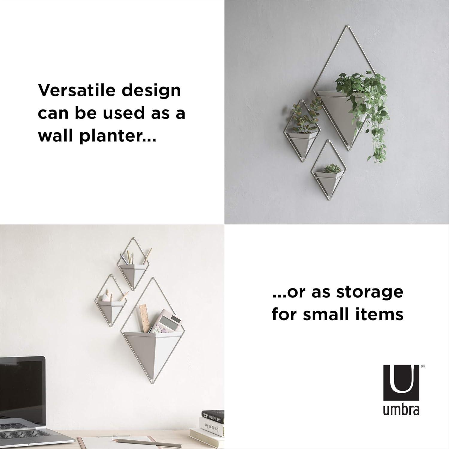 image:imageUmbra Trigg Hanging Planter Vase Wall Decor Pot and Container for Succulents Cactus Faux Plants and More Large GreyCopperWhiteNickel