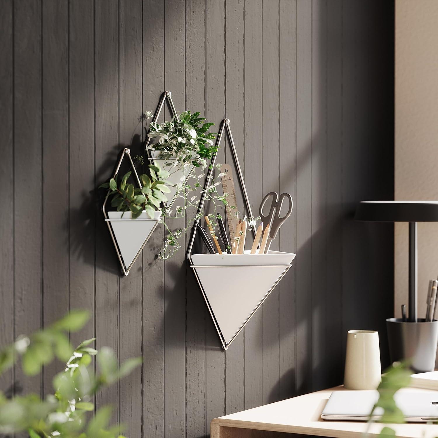image:imageUmbra Trigg Hanging Planter Vase Wall Decor Pot and Container for Succulents Cactus Faux Plants and More Large GreyCopperWhiteNickel