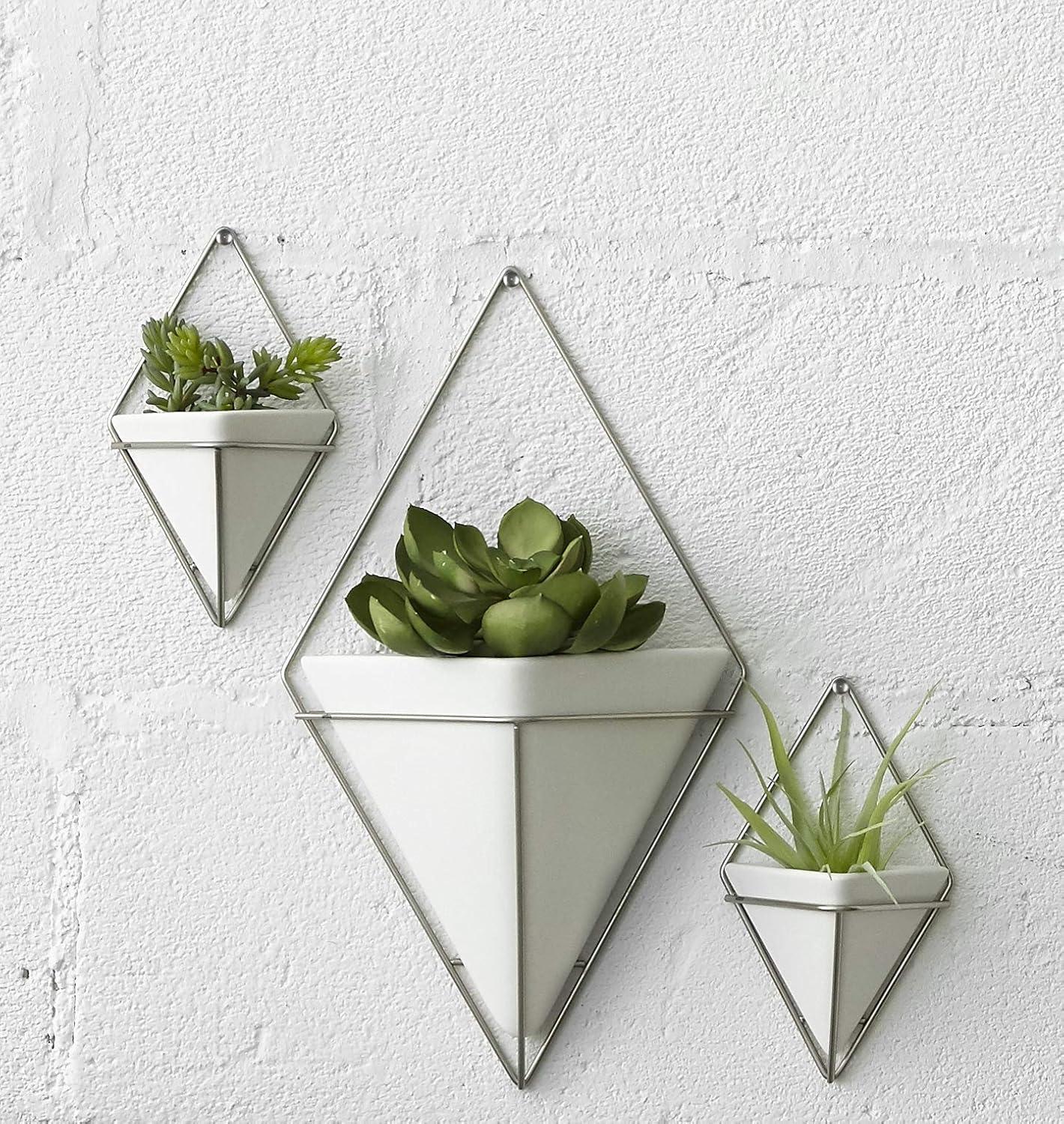 image:imageUmbra Trigg Hanging Planter Vase Wall Decor Pot and Container for Succulents Cactus Faux Plants and More Large GreyCopperWhiteNickel
