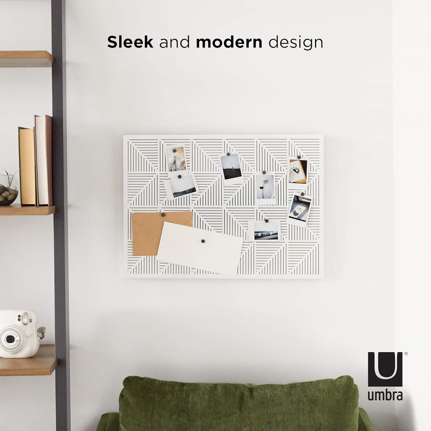 image:imageUmbra Trigon Wall Mounted Bulletin Board Magnetic Board and Message Board WhiteWhite
