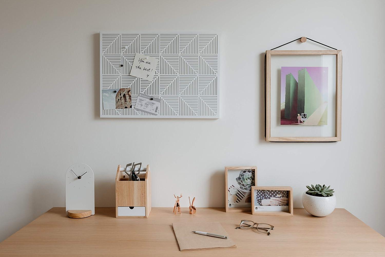 image:imageUmbra Trigon Wall Mounted Bulletin Board Magnetic Board and Message Board WhiteWhite