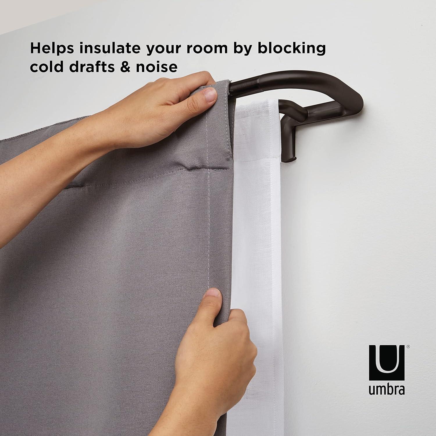 image:imageUmbra Twilight Double Black Out Window Curtain Rod Wrap Around Adjustable 28 to 48 71122cmAuburn bronze amp Twilight Double Curtain Rod Set 4888 NickelDark Brown