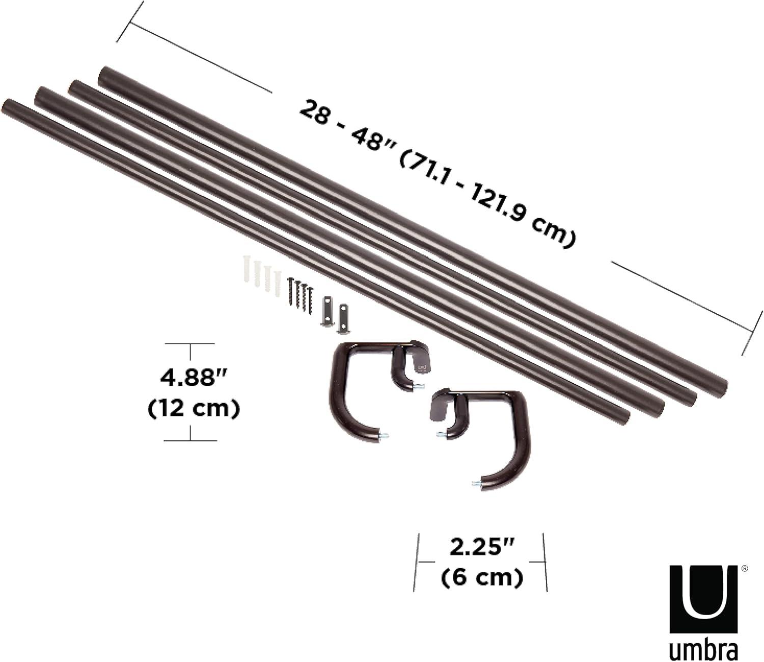 image:imageUmbra Twilight Double Black Out Window Curtain Rod Wrap Around Adjustable 28 to 48 71122cmAuburn bronze amp Twilight Double Curtain Rod Set 4888 NickelDark Brown