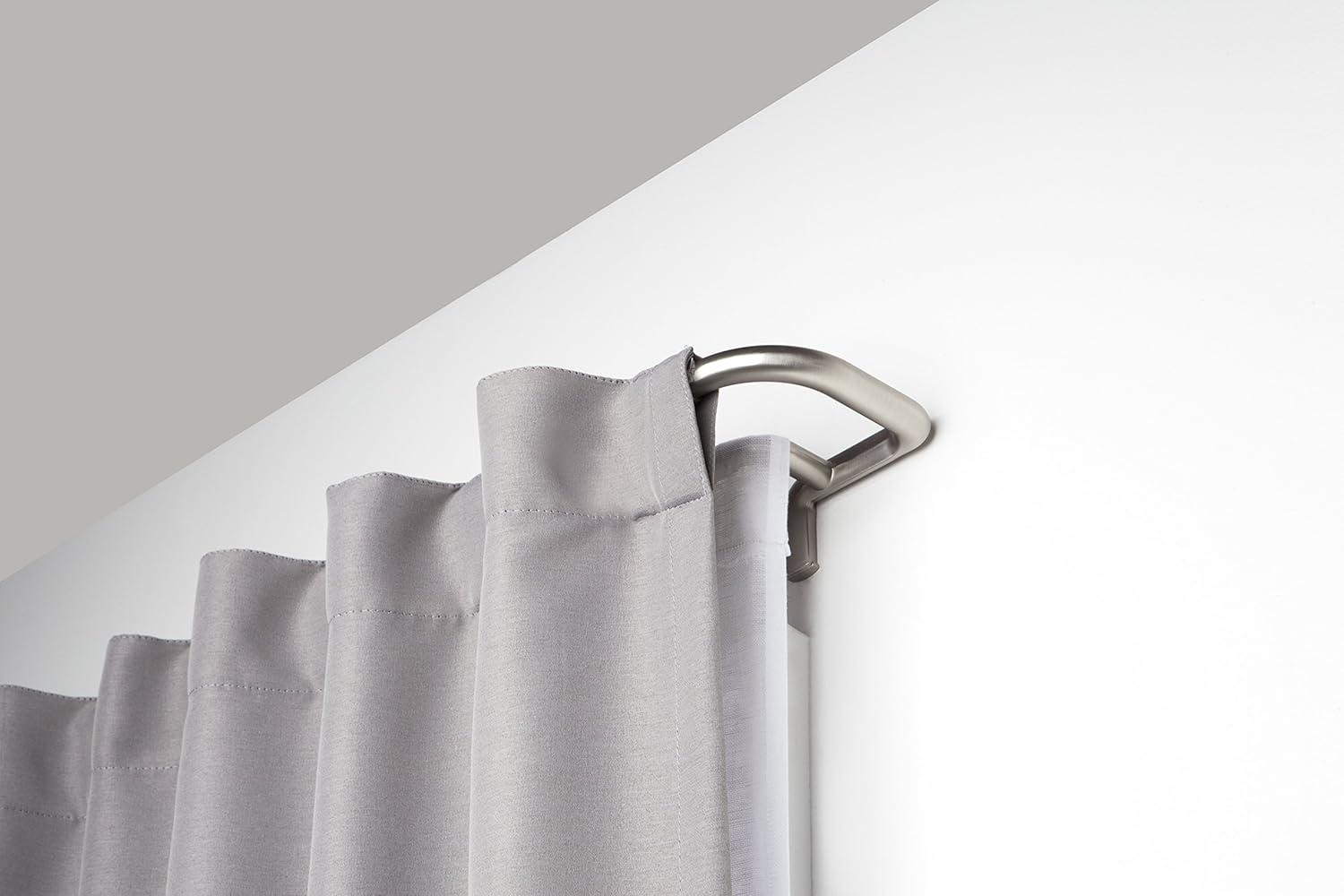 image:imageUmbra Twilight Double Curtain Rod Set 4888 Nickel and Basic Curtain Drapery Holdback for Window SilverNickel