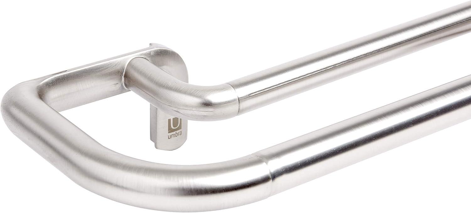 image:imageUmbra Twilight Double Curtain Rod Set 4888 Nickel and Basic Curtain Drapery Holdback for Window SilverNickel