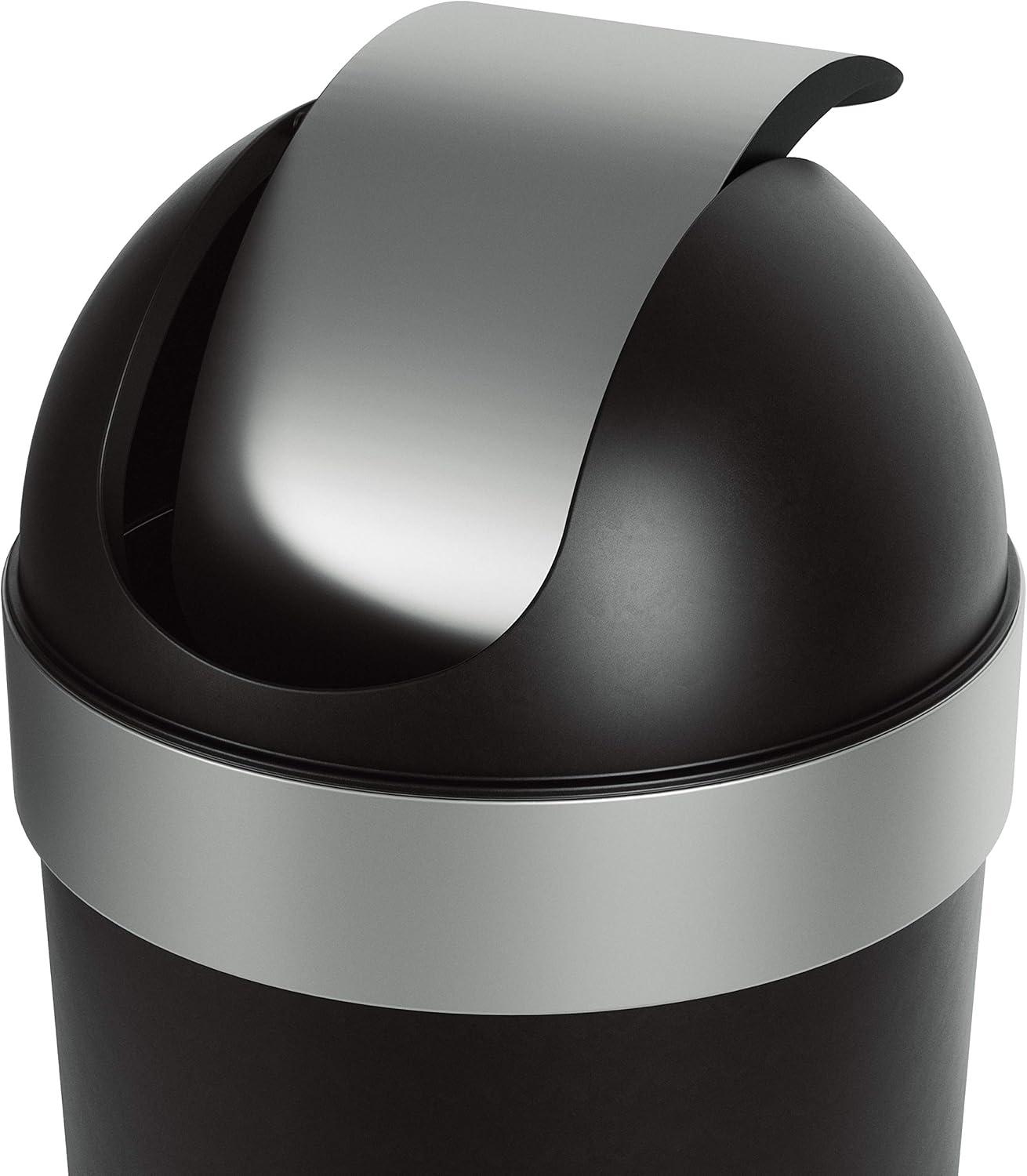 image:imageUmbra Venti Kitchen Trash Can with Swing Top Lid Large 16Gallon 62 L Capacity BlackNickelBlackNickel