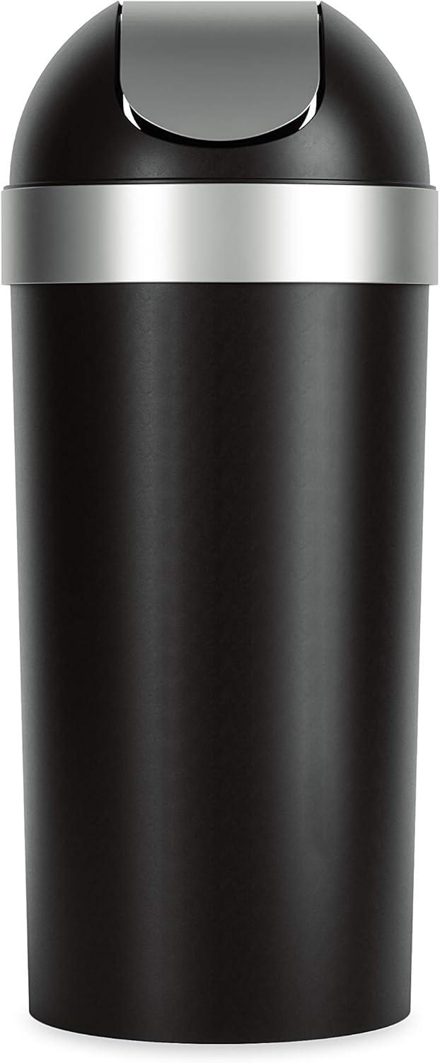 image:imageUmbra Venti Kitchen Trash Can with Swing Top Lid Large 16Gallon 62 L Capacity BlackNickelBlackNickel