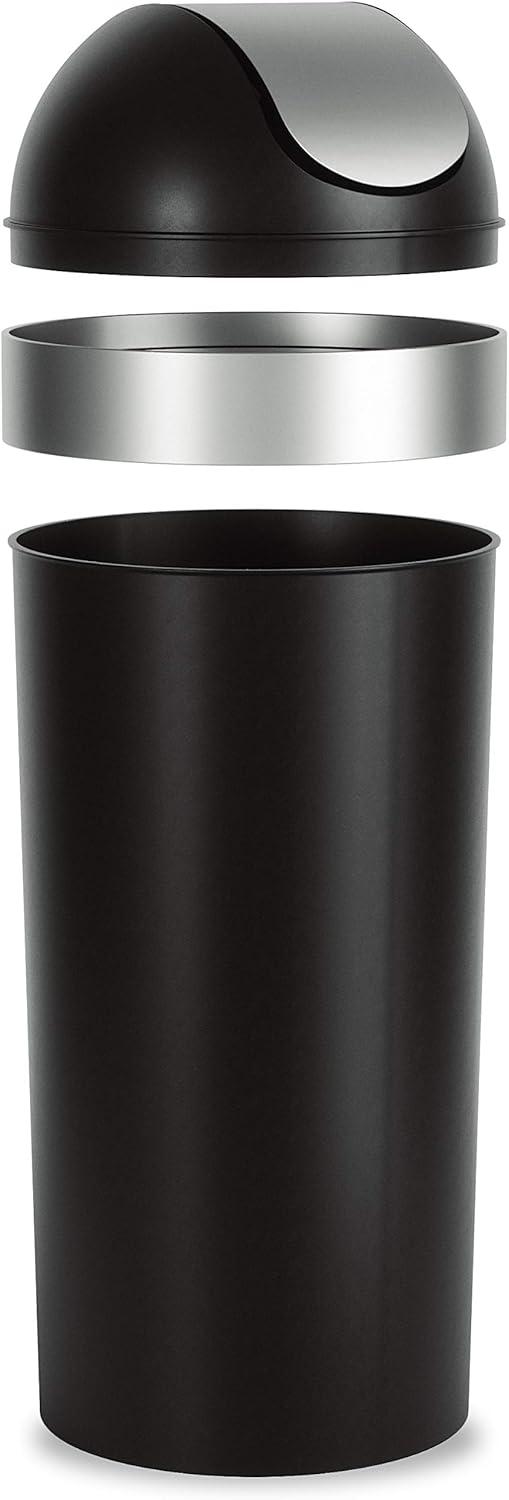 image:imageUmbra Venti Kitchen Trash Can with Swing Top Lid Large 16Gallon 62 L Capacity BlackNickelBlackNickel