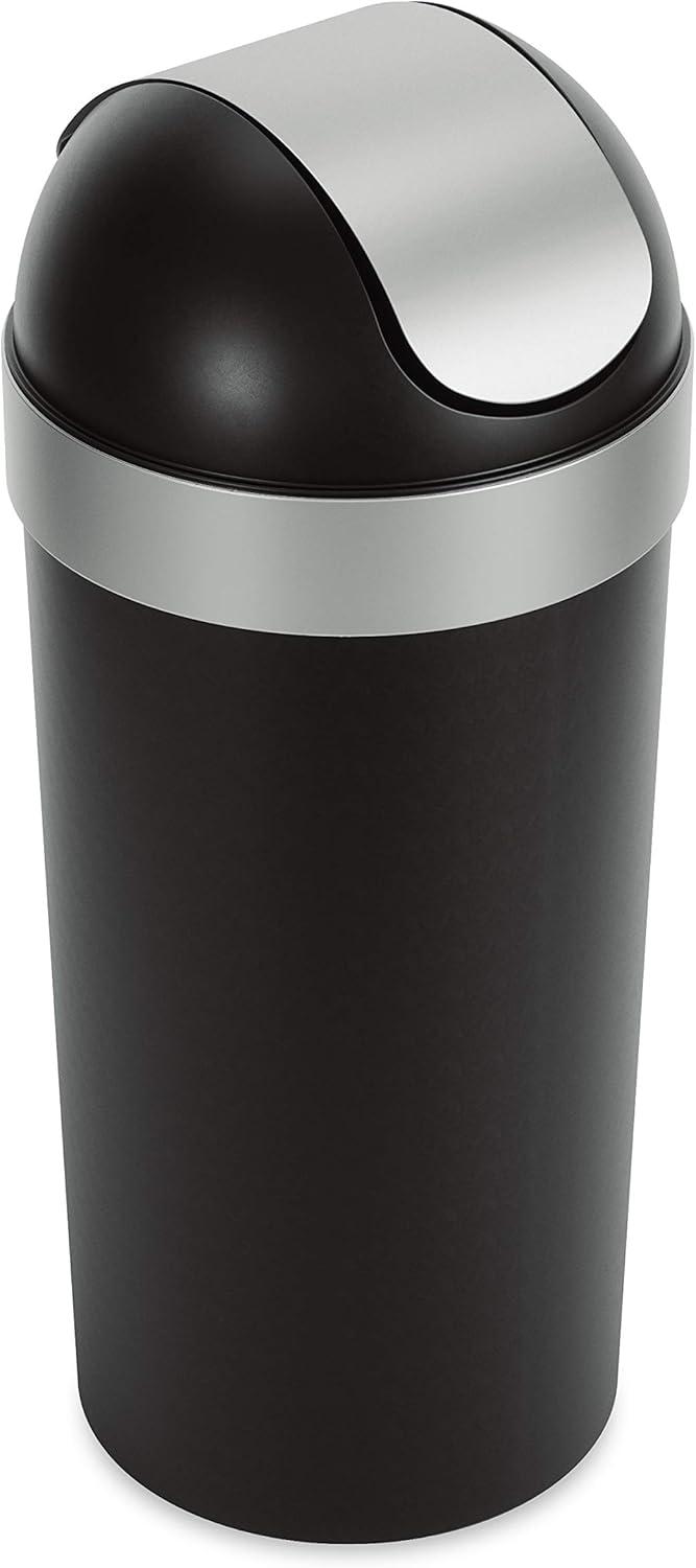 image:imageUmbra Venti Kitchen Trash Can with Swing Top Lid Large 16Gallon 62 L Capacity BlackNickelBlackNickel