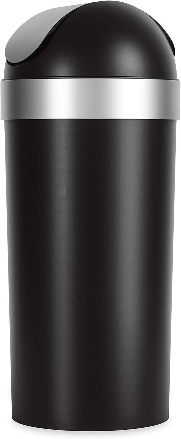 image:imageUmbra Venti Kitchen Trash Can with Swing Top Lid Large 16Gallon 62 L Capacity BlackNickelBlackNickel