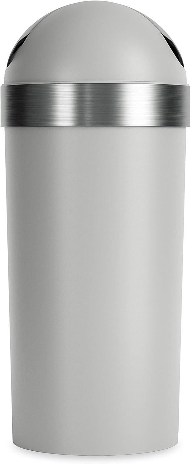 image:imageUmbra Venti Kitchen Trash Can with Swing Top Lid Large 16Gallon 62 L Capacity BlackNickelGreyNickel