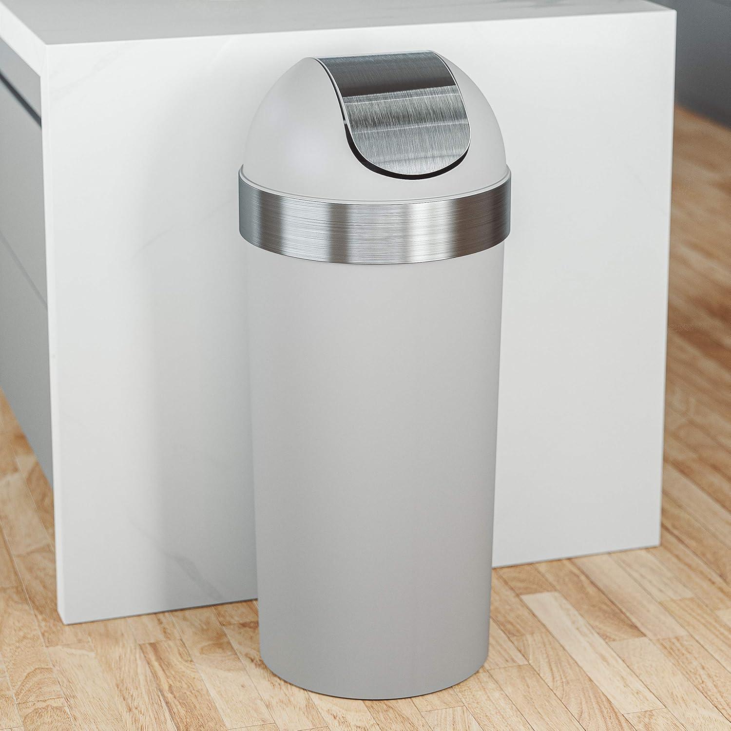 image:imageUmbra Venti Kitchen Trash Can with Swing Top Lid Large 16Gallon 62 L Capacity BlackNickelGreyNickel