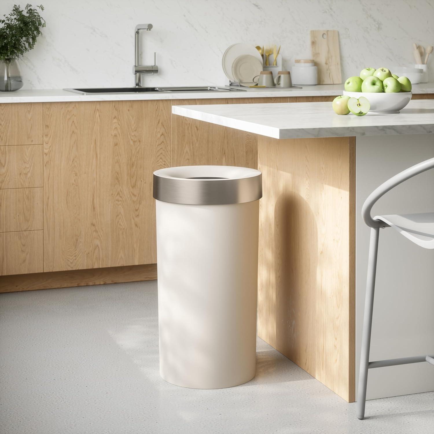 image:imageUmbra Vento Kitchen Trash Can with Open Top Large 16Gallon 62 L Capacity SandSand