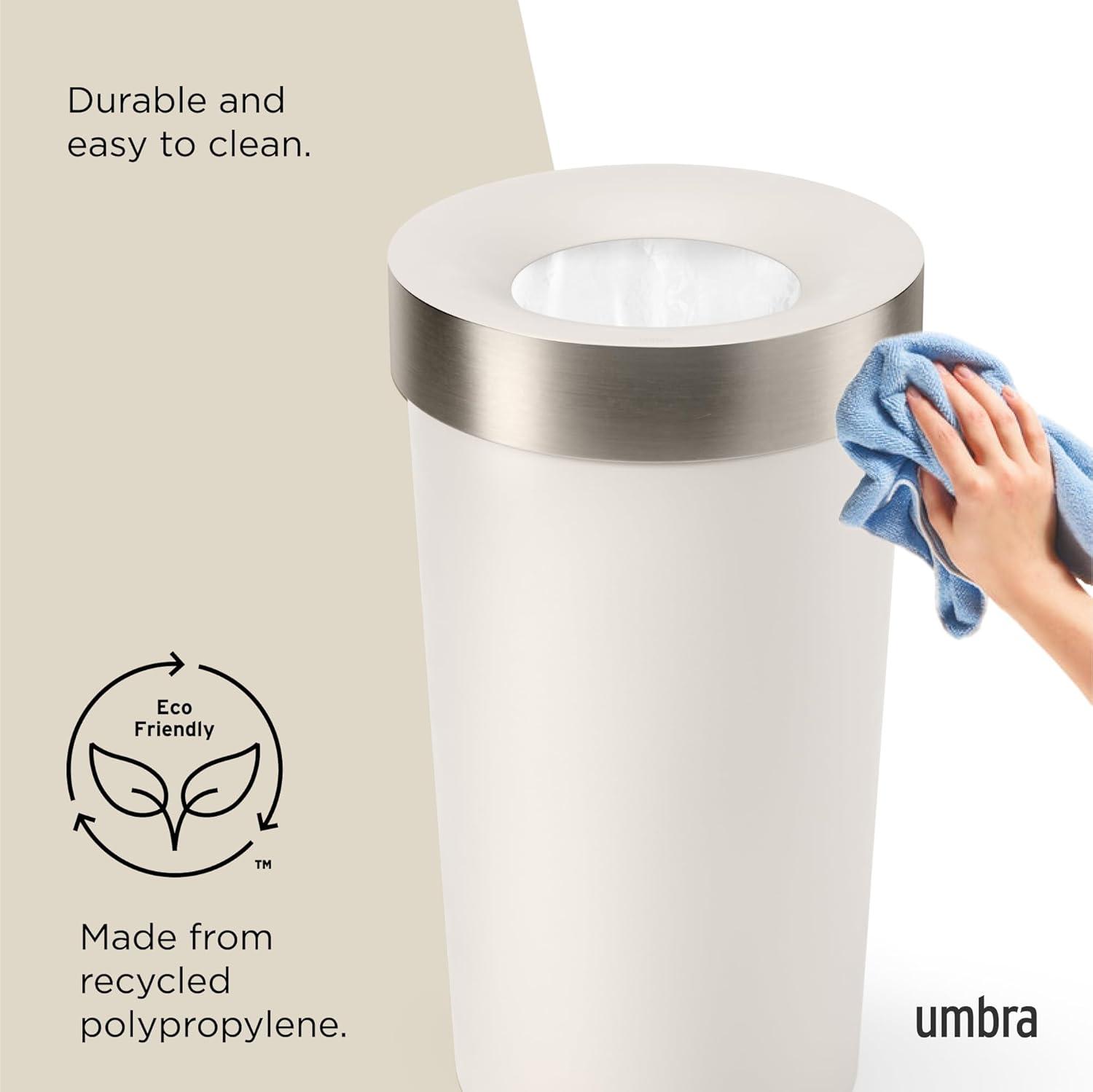 image:imageUmbra Vento Kitchen Trash Can with Open Top Large 16Gallon 62 L Capacity SandSand