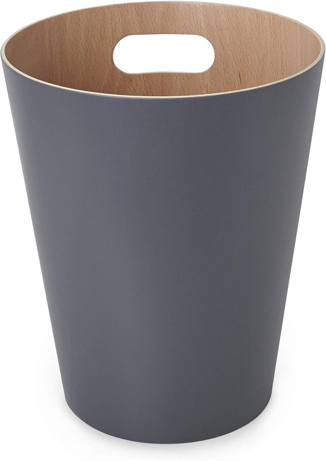 image:imageUmbra Woodrow 2Gallon Modern Wooden Trash Can Wastebasket Attractive Bin for Garbage or Recycling Suitable for Home or Office Dark GreyNatural