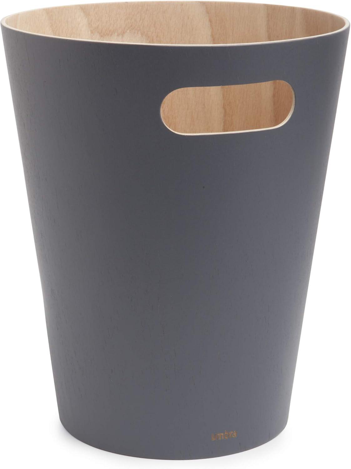 image:imageUmbra Woodrow 2Gallon Modern Wooden Trash Can Wastebasket Attractive Bin for Garbage or Recycling Suitable for Home or Office Dark GreyNatural