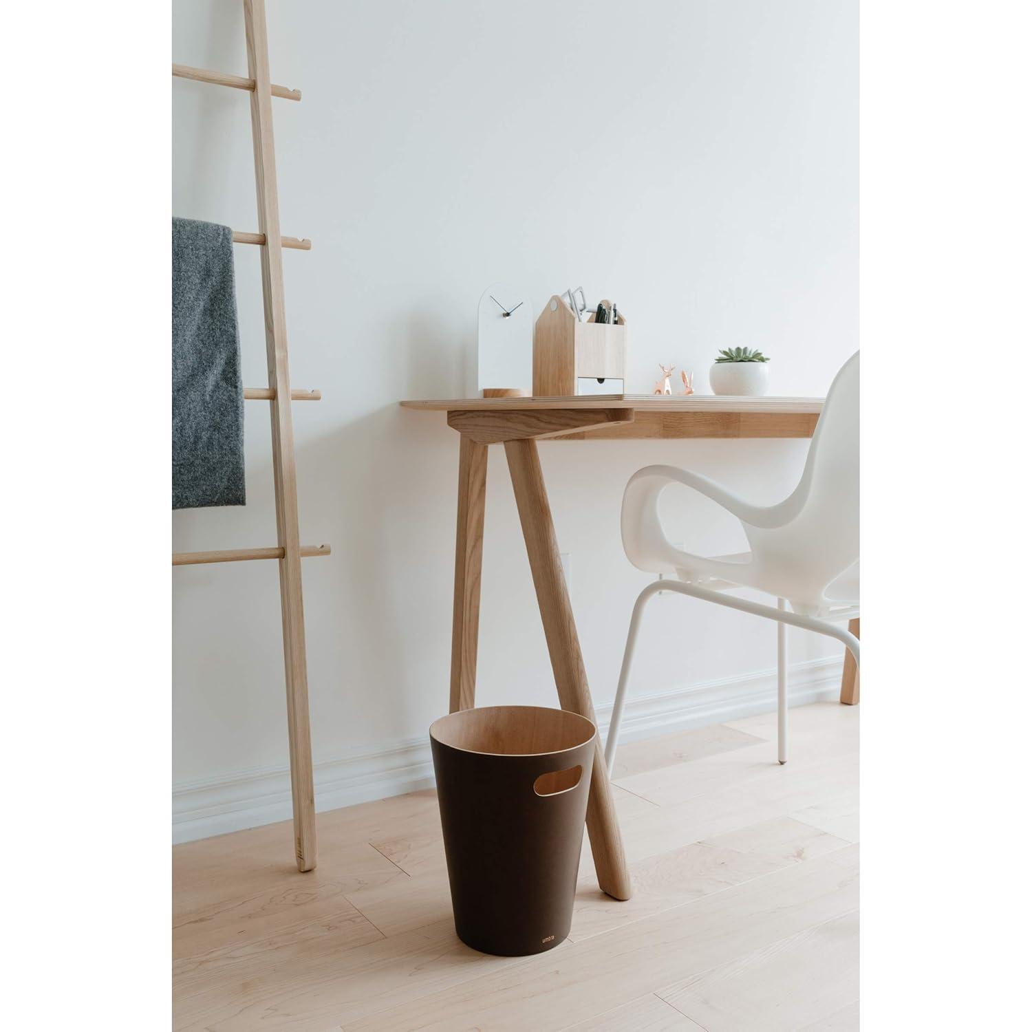image:imageUmbra Woodrow 2Gallon Modern Wooden Trash Can Wastebasket Attractive Bin for Garbage or Recycling Suitable for Home or Office EspressoNaturalModern