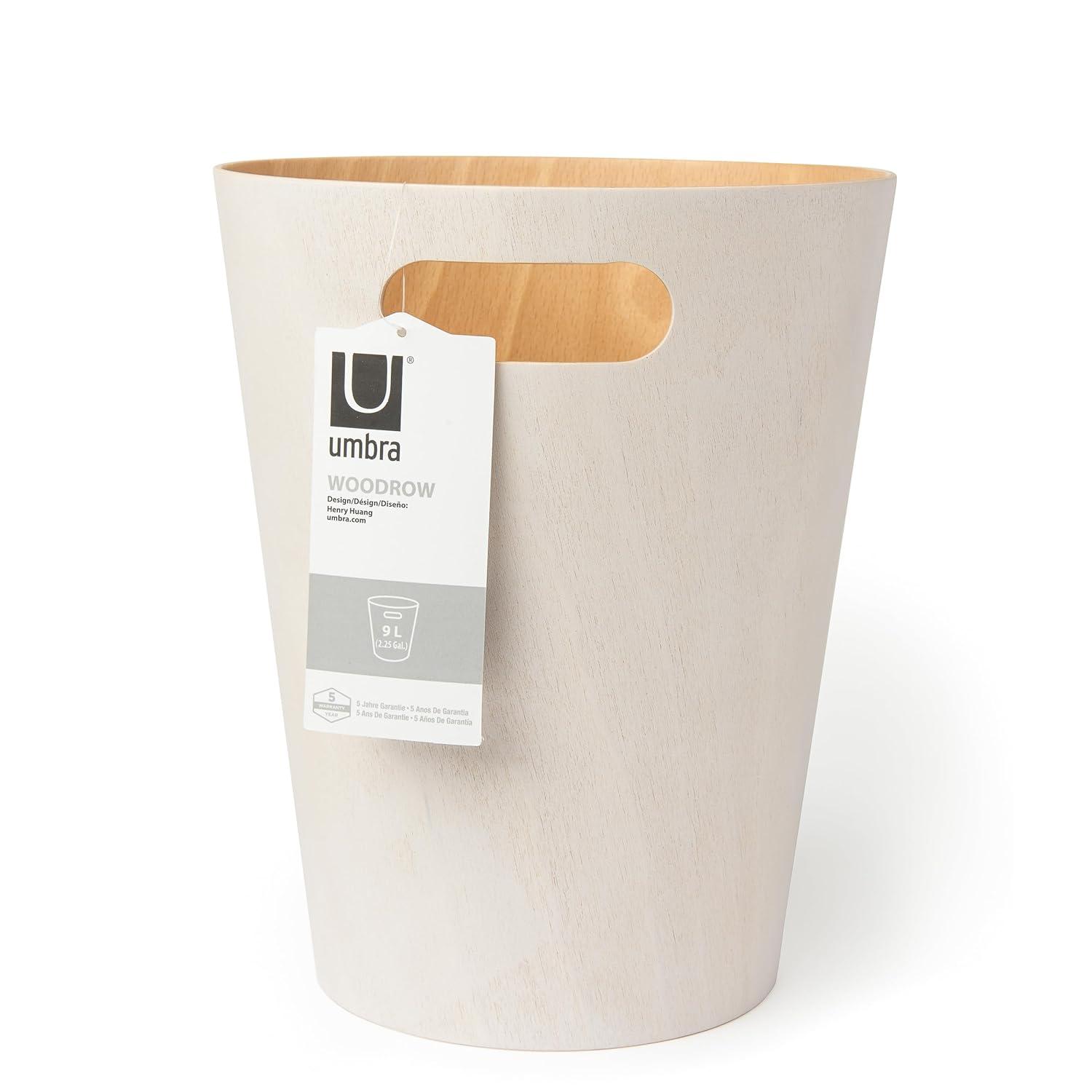 image:imageUmbra Woodrow 2Gallon Modern Wooden Trash Can Wastebasket Attractive Bin for Garbage or Recycling Suitable for Home or Office GreyNaturalModern